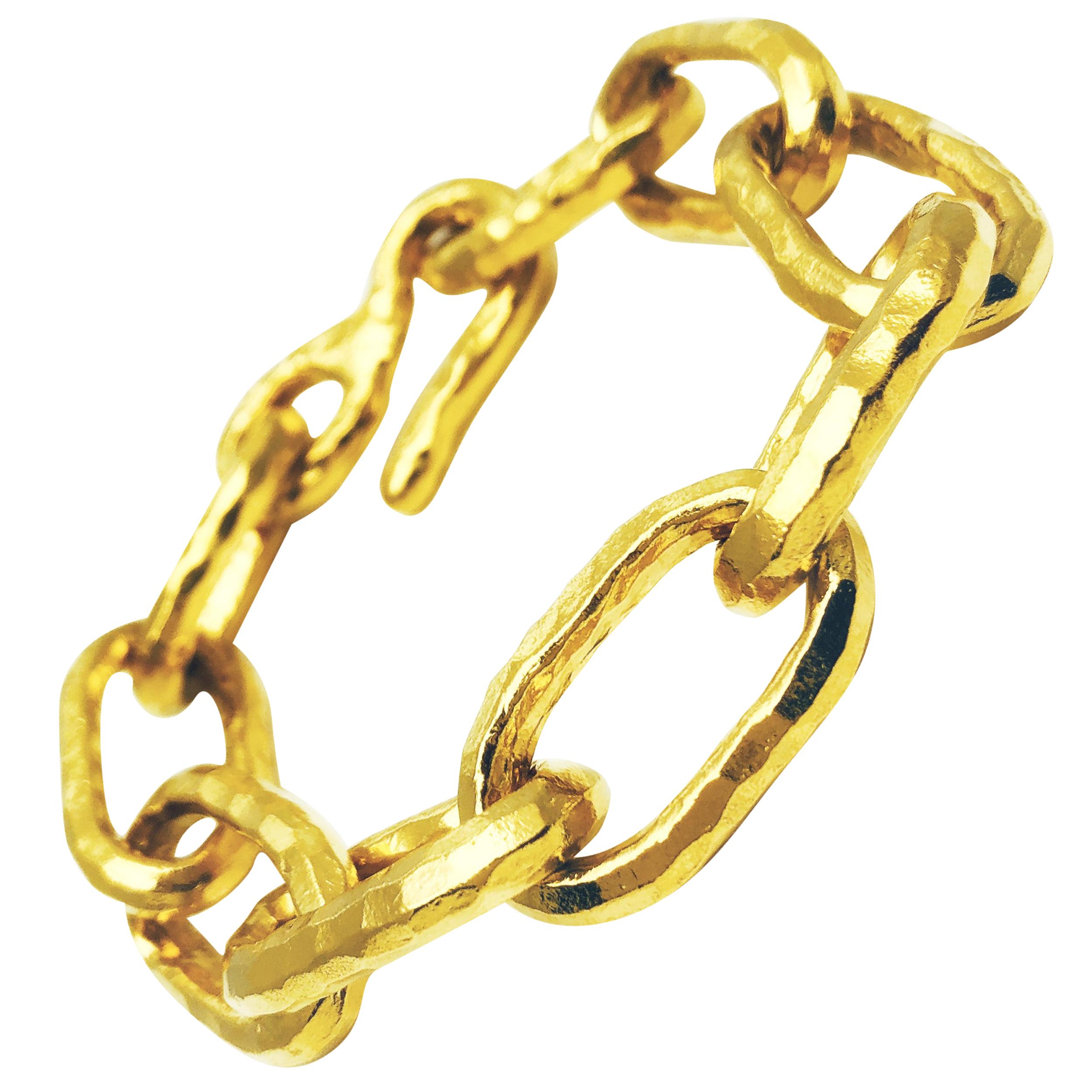 Designer Jean Mahie 22 Karat Yellow Gold Link Bracelet