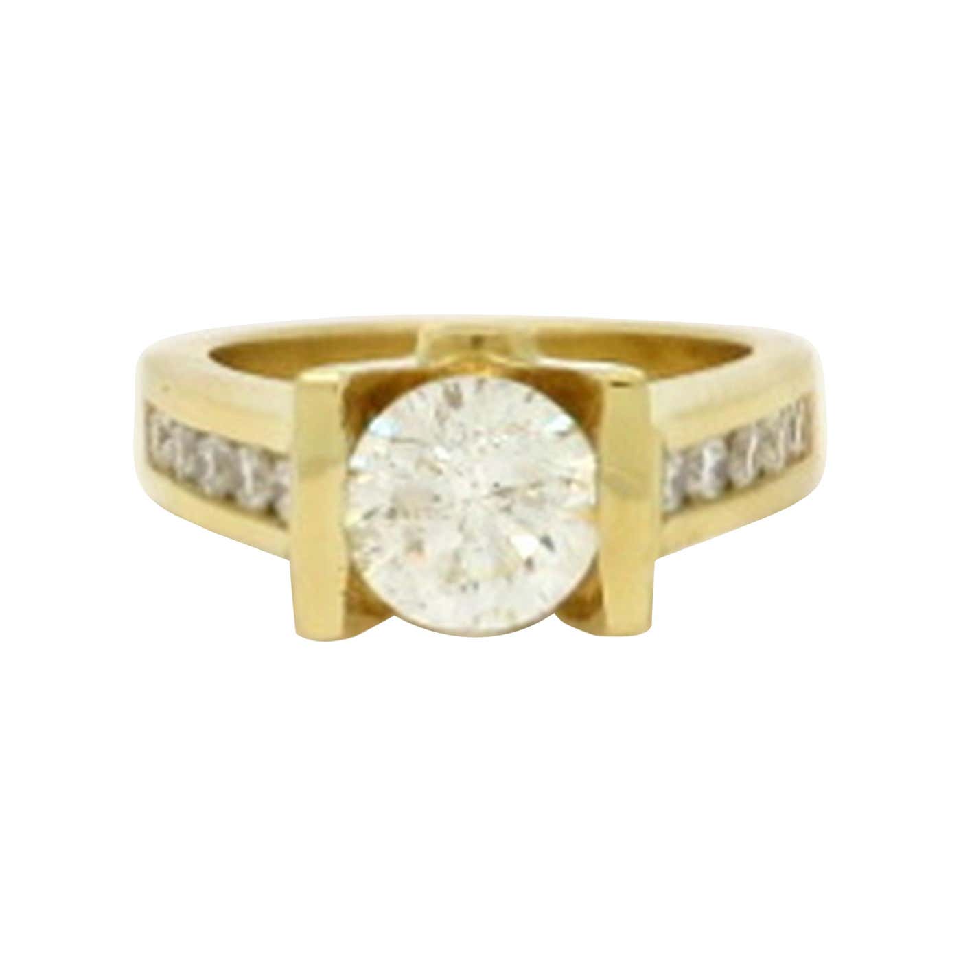 Designer John Atencio Estate Round Diamond 18 Karat Yellow Gold