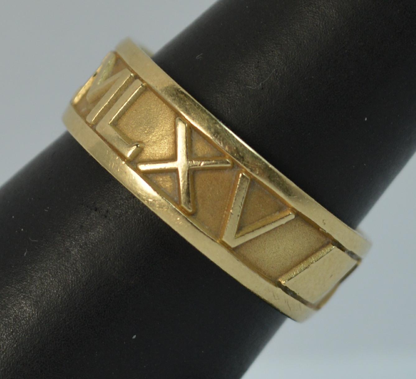 Designer John Christian 1965 14 Carat Gold Roman Numerals Stack Band Ring For Sale 4