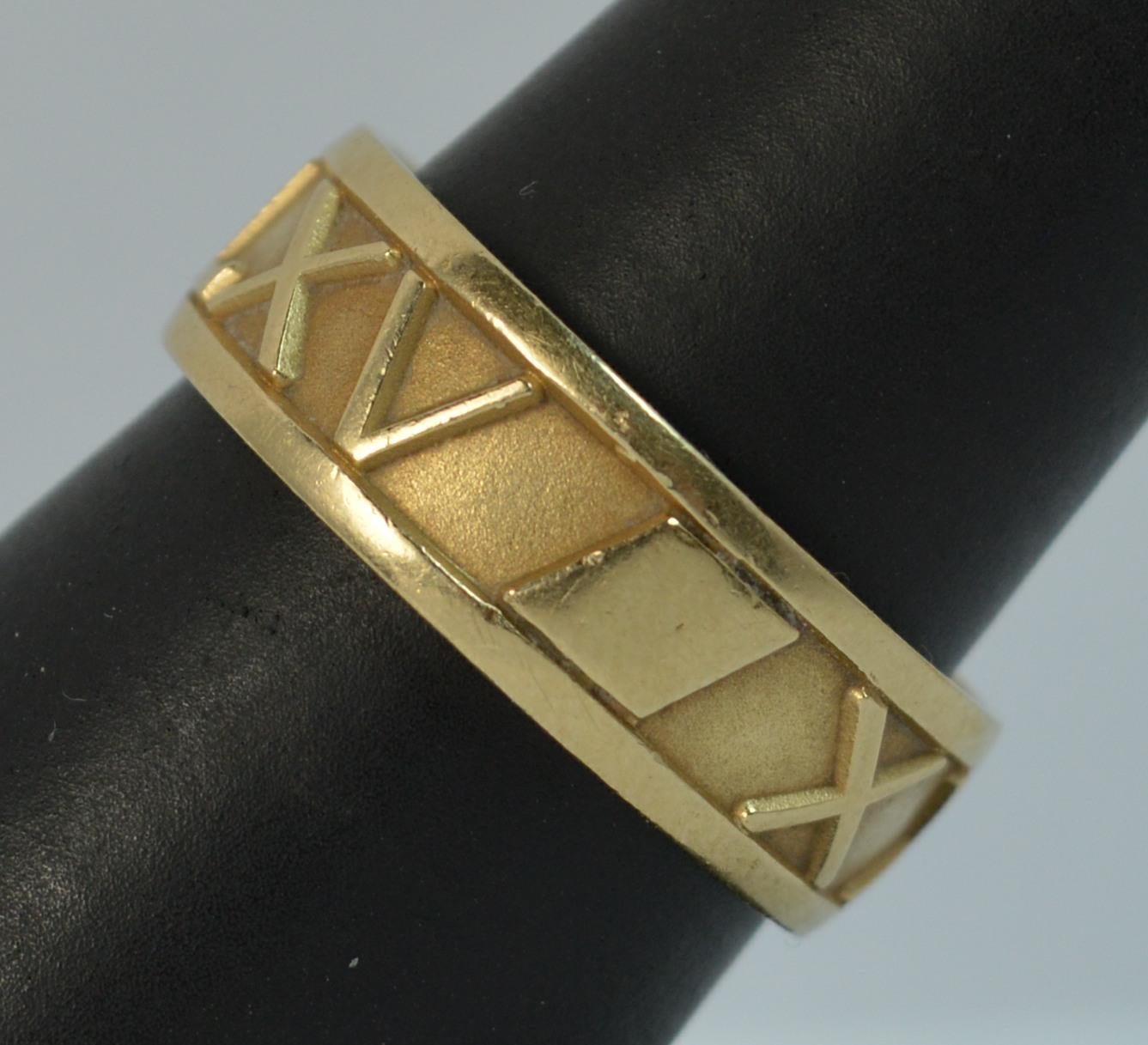 Designer John Christian 1965 14 Carat Gold Roman Numerals Stack Band Ring For Sale 1