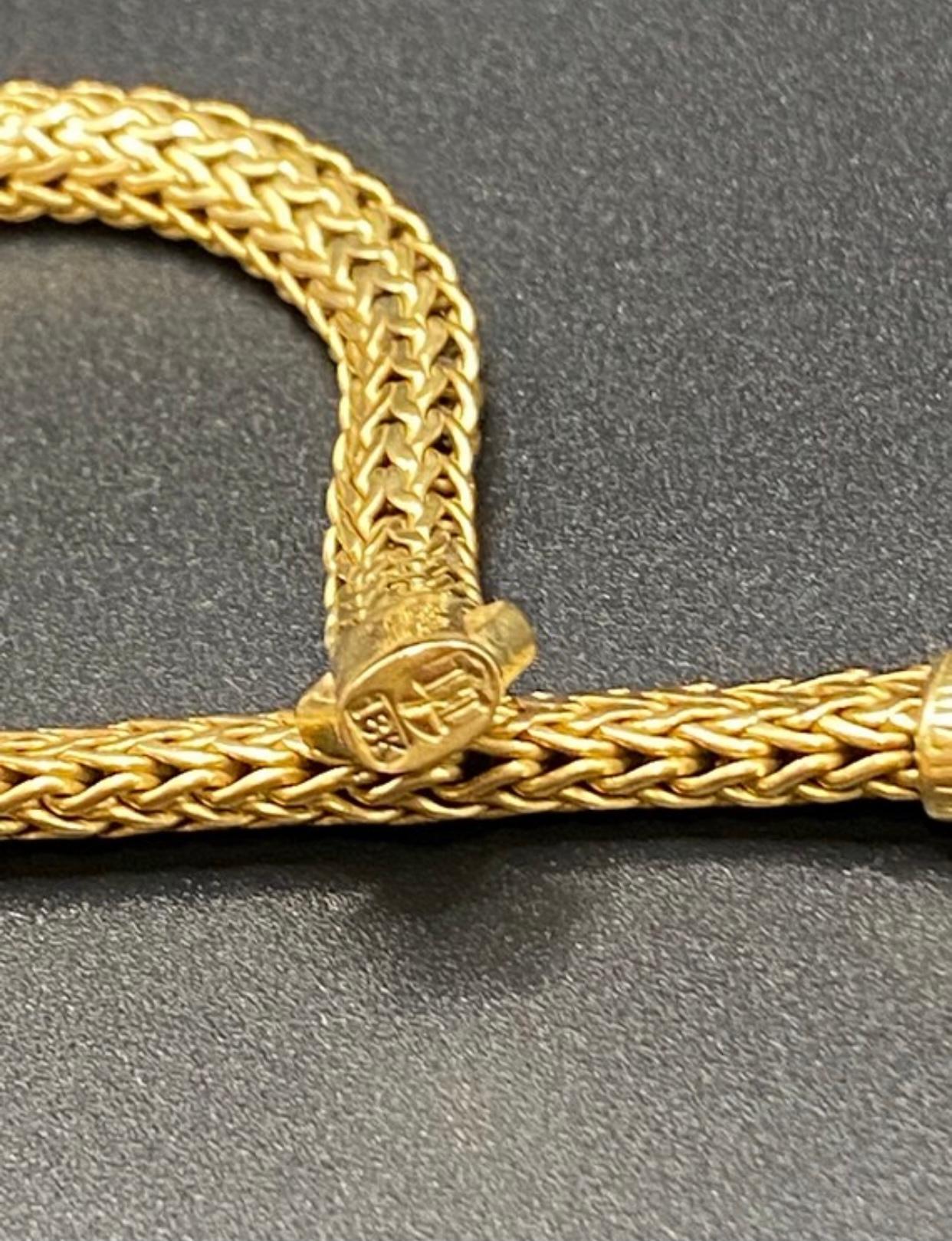 Women's or Men's Designer John Hardy 18K Gold Classic Wheat Chain Bracelet