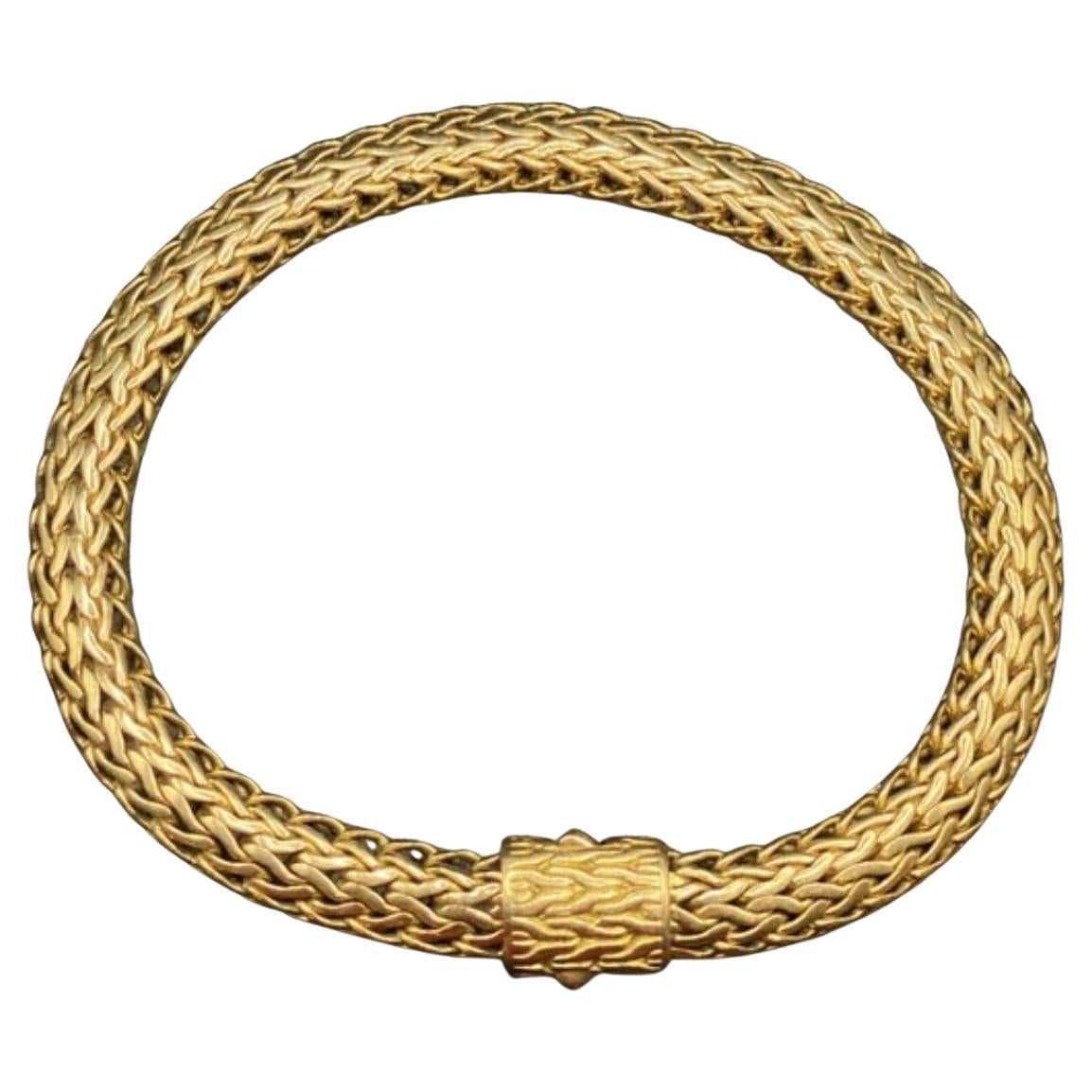Designer John Hardy 18K Gold Classic Wheat Chain Bracelet