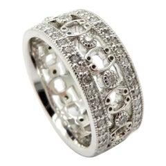 Designer Jude Frances Diamond 18 Karat White Gold Eternity Band Ring