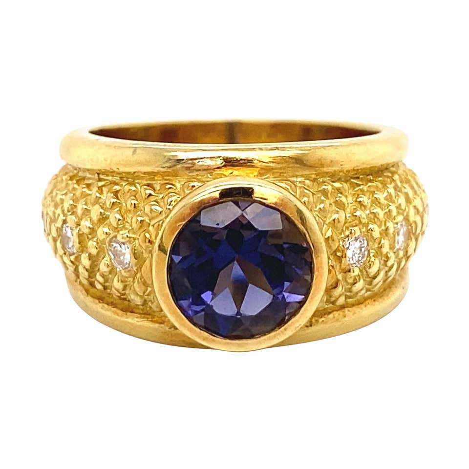 Judith Ripka Madeira Citrine Diamond Gold Ring For Sale at 1stDibs