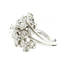 Designer Kurt Wayne 5.00 Carat Round Waterfall Diamond Ring 14 Karat Gold