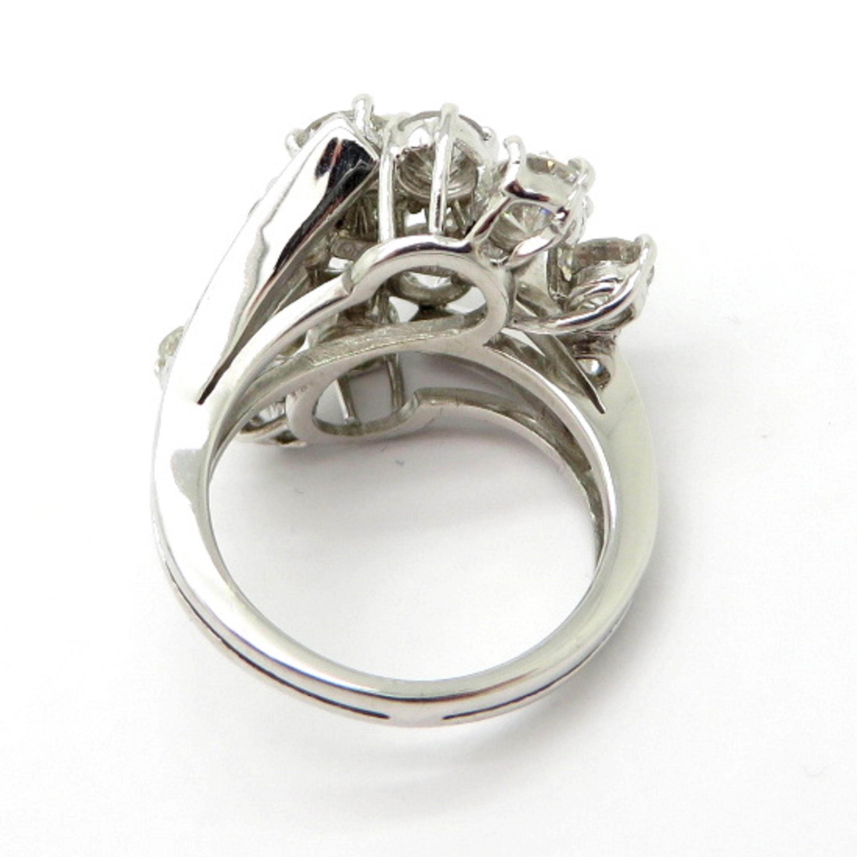 Designer Kurt Wayne 5.00 Carat Round Waterfall Diamond Ring 14 Karat Gold In Excellent Condition In Scottsdale, AZ
