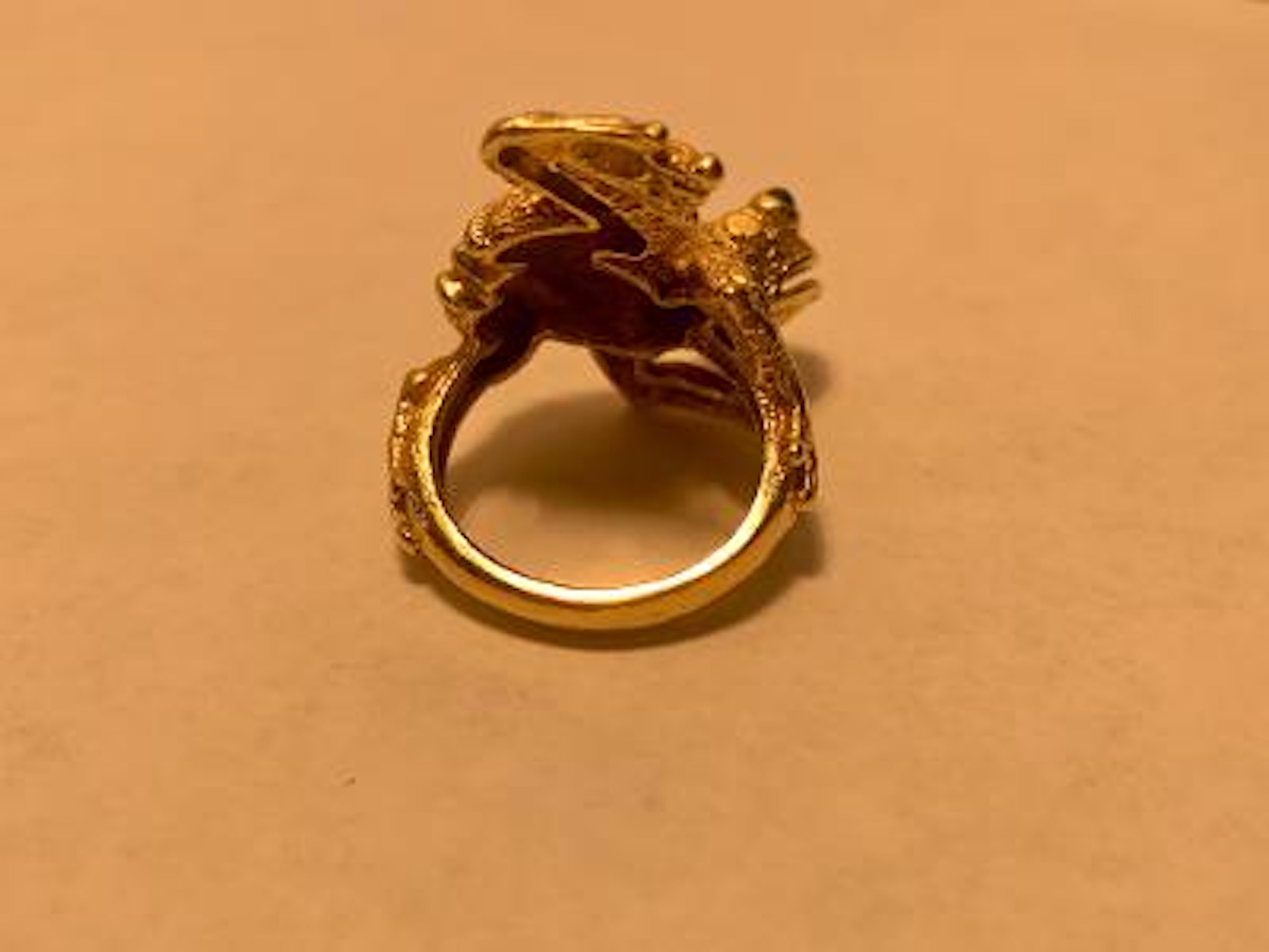 Women's Designer Kurt Wayne Whimsical Large Heavy 18 Karat Yellow Gold Frog Ring