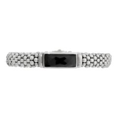 Designer LAGOS, Caviar collection faceted onyx sterling silver bracelet