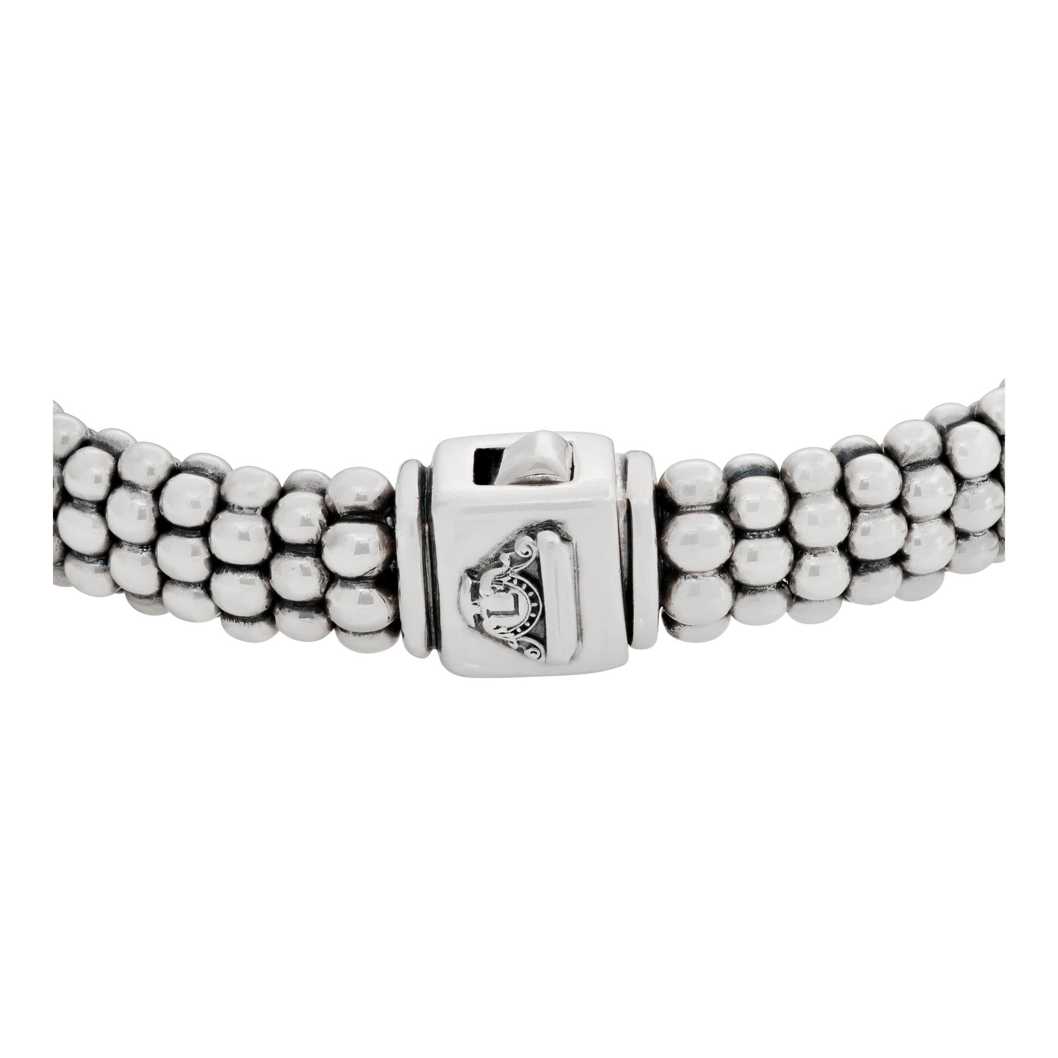 Designer LAGOS, collection Caviar, bracelet en argent sterling et onyx facetté en vente 1