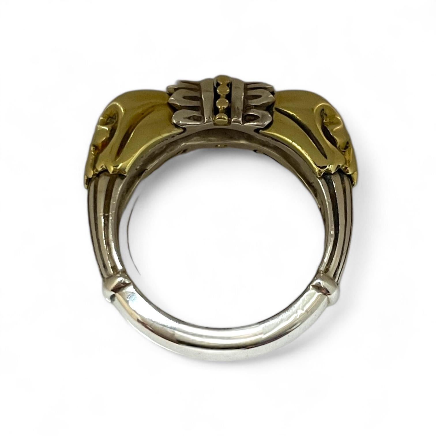 Designer Lagos Caviar Ring in 18k Gold & Sterling Silver In Excellent Condition For Sale In New York, NY