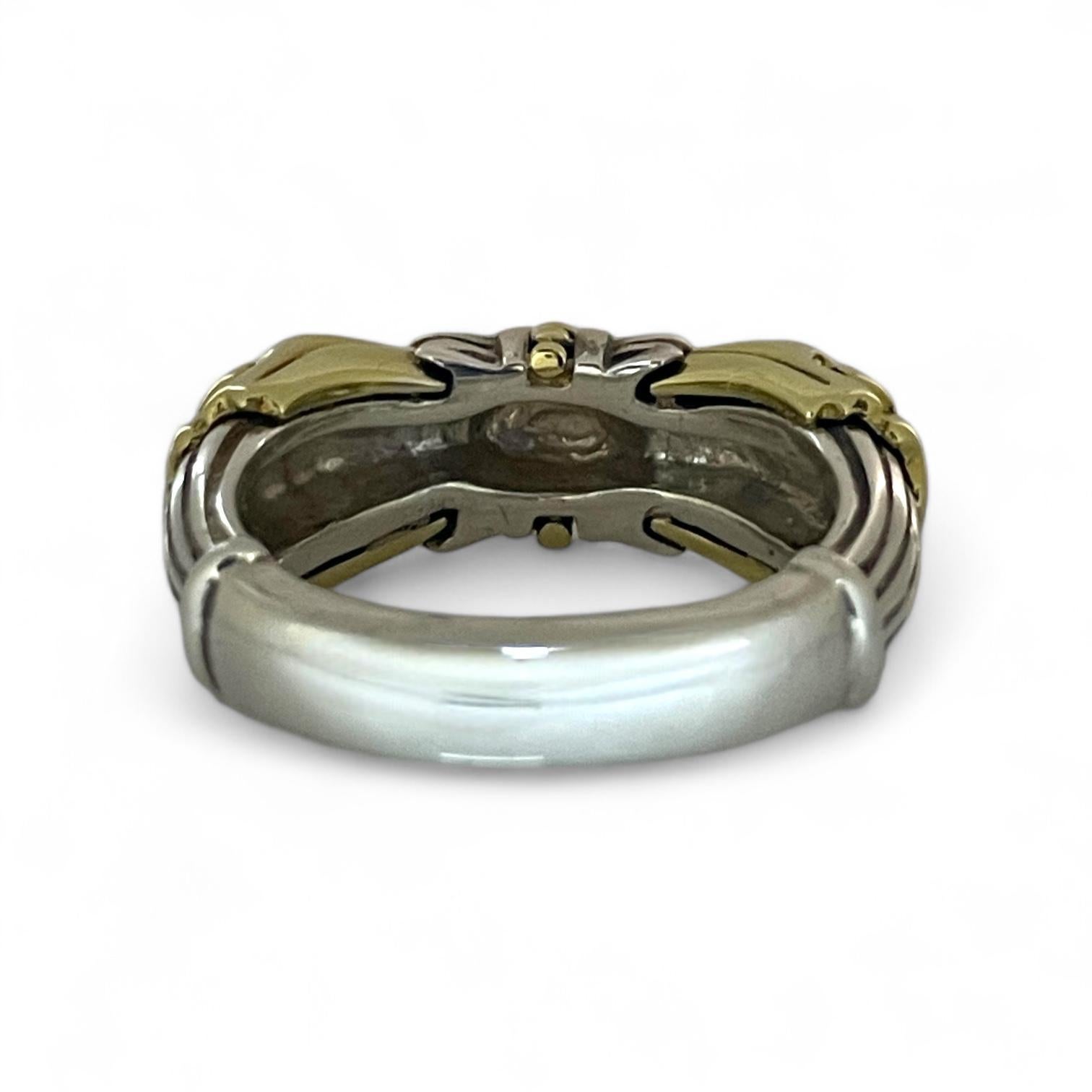 Designer Lagos Caviar Ring in 18k Gold & Sterling Silver For Sale 1