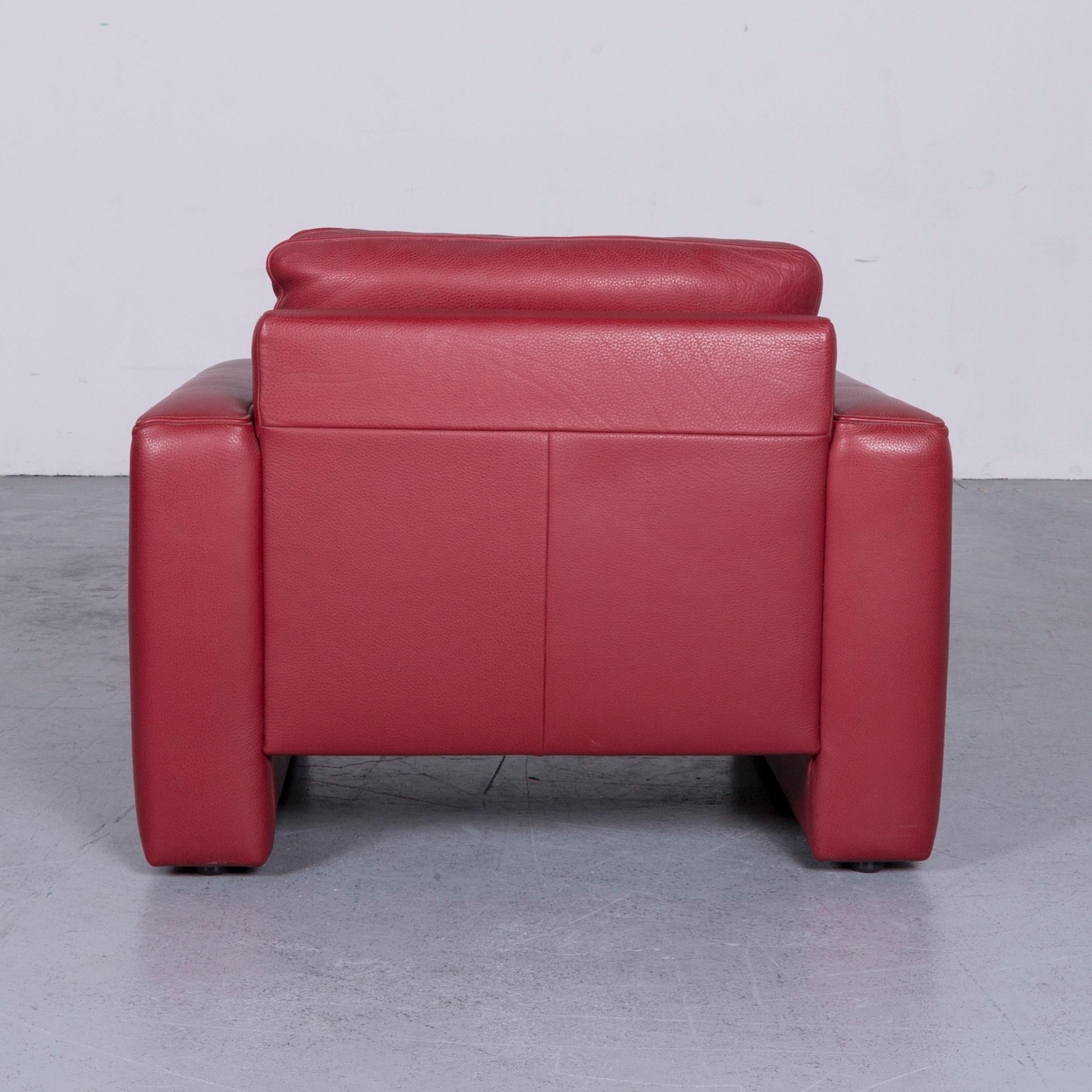 Designer Leather Armchair Red One-Seat Chair Modern In Excellent Condition In Cologne, DE