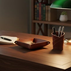 Modern Designer Regenerated Leather Desk Set DONIO - 2 Pieces