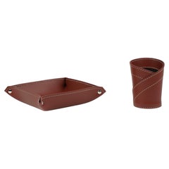 Modern Designer Regenerated Leather Desk Set DONIO - 2 Pieces