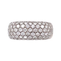 Designer Leo Pizzo 7 Row Diamond Gold Band Ring Estate Fine Jewelry