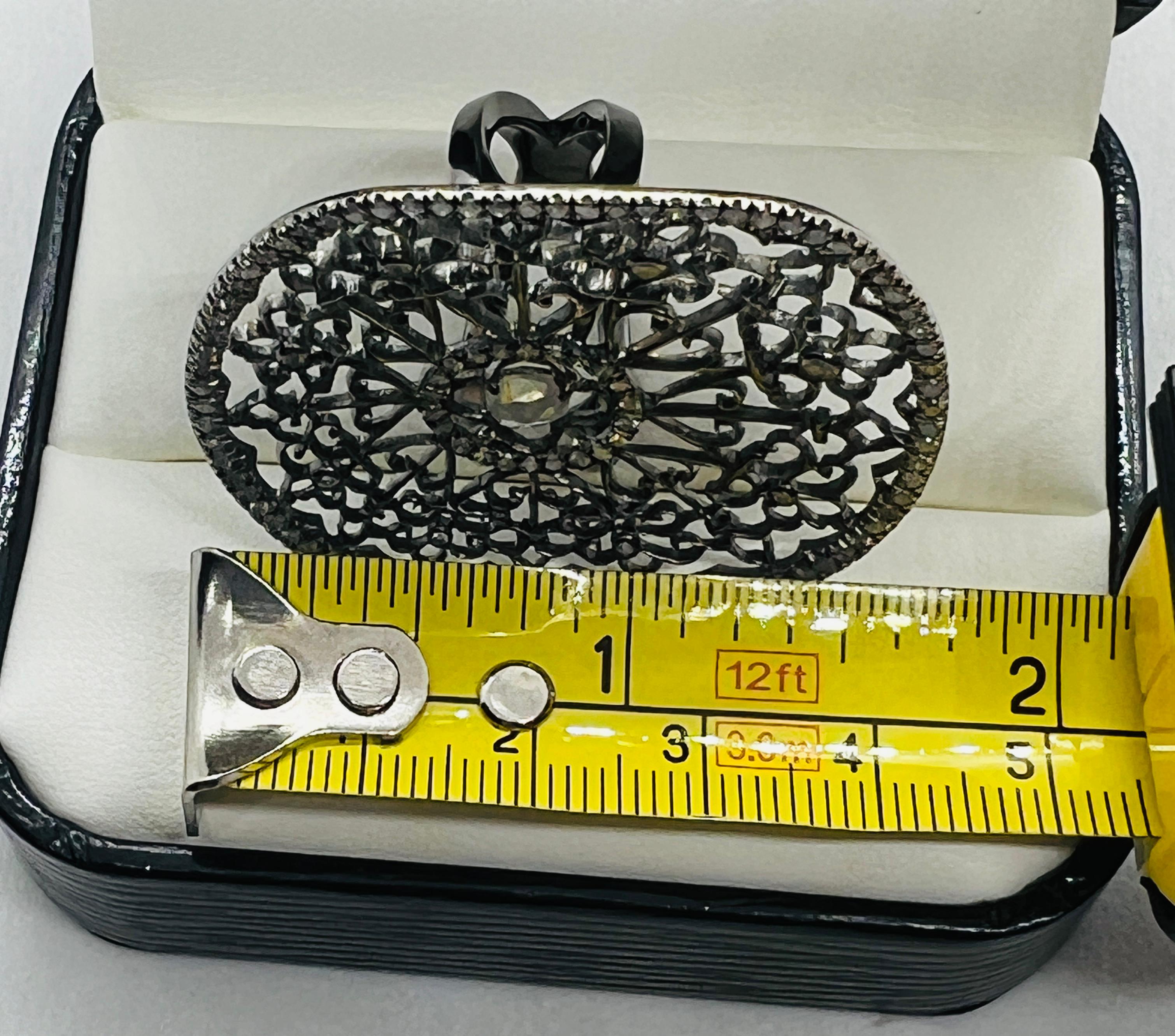 Designer Loree Rodkin 18K White Gold & Diamond Oval Spider Web Ring Size 7.25 For Sale 4