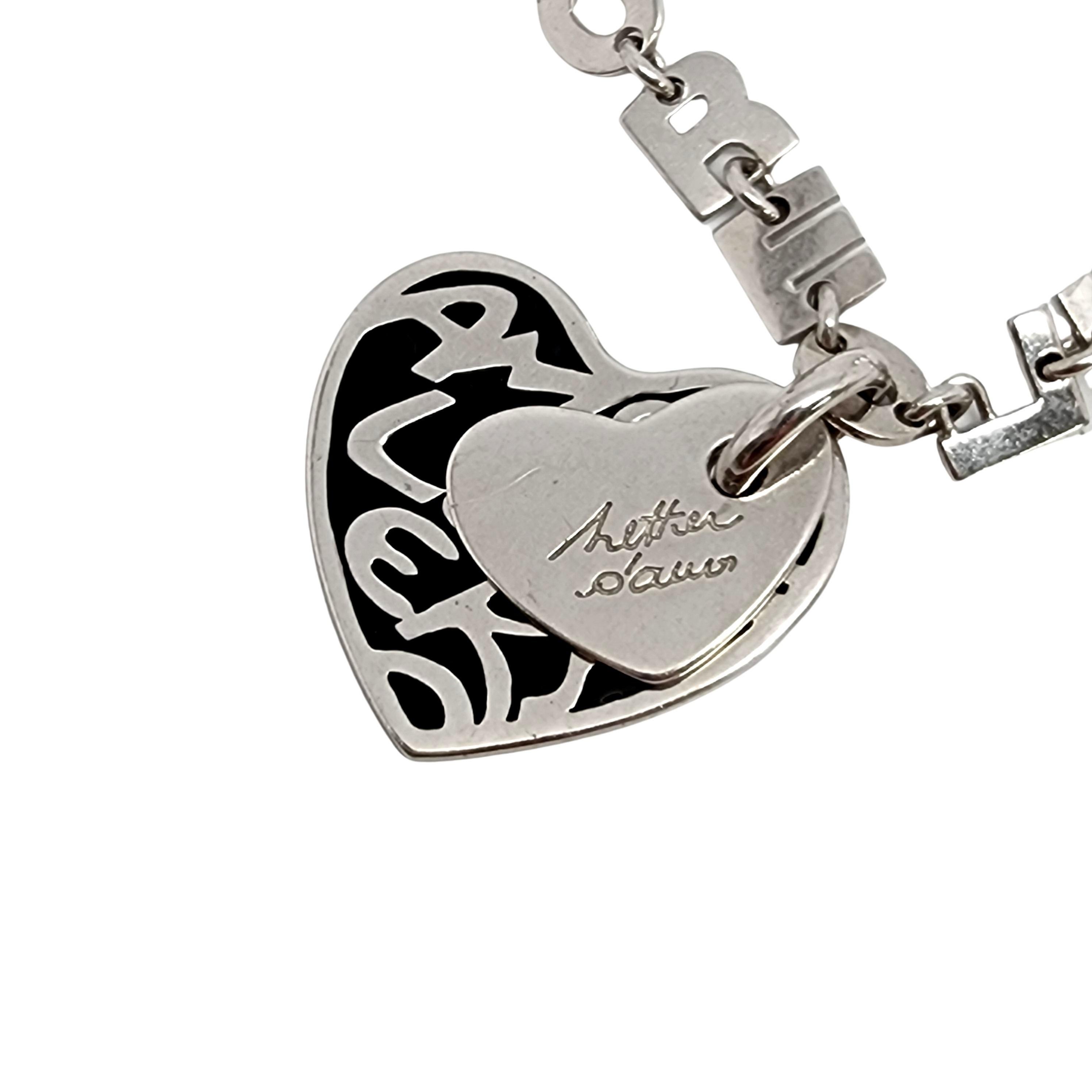 Women's Designer LP 925 Sterling Silver Lettere D'Amore Love Letters Necklace #13372 For Sale
