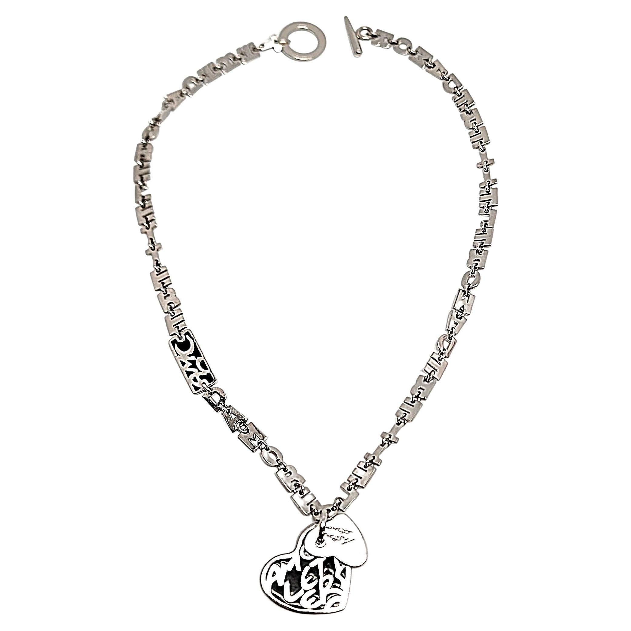 Designer LP 925 Sterling Silver Lettere D'Amore Love Letters Necklace #13372 For Sale