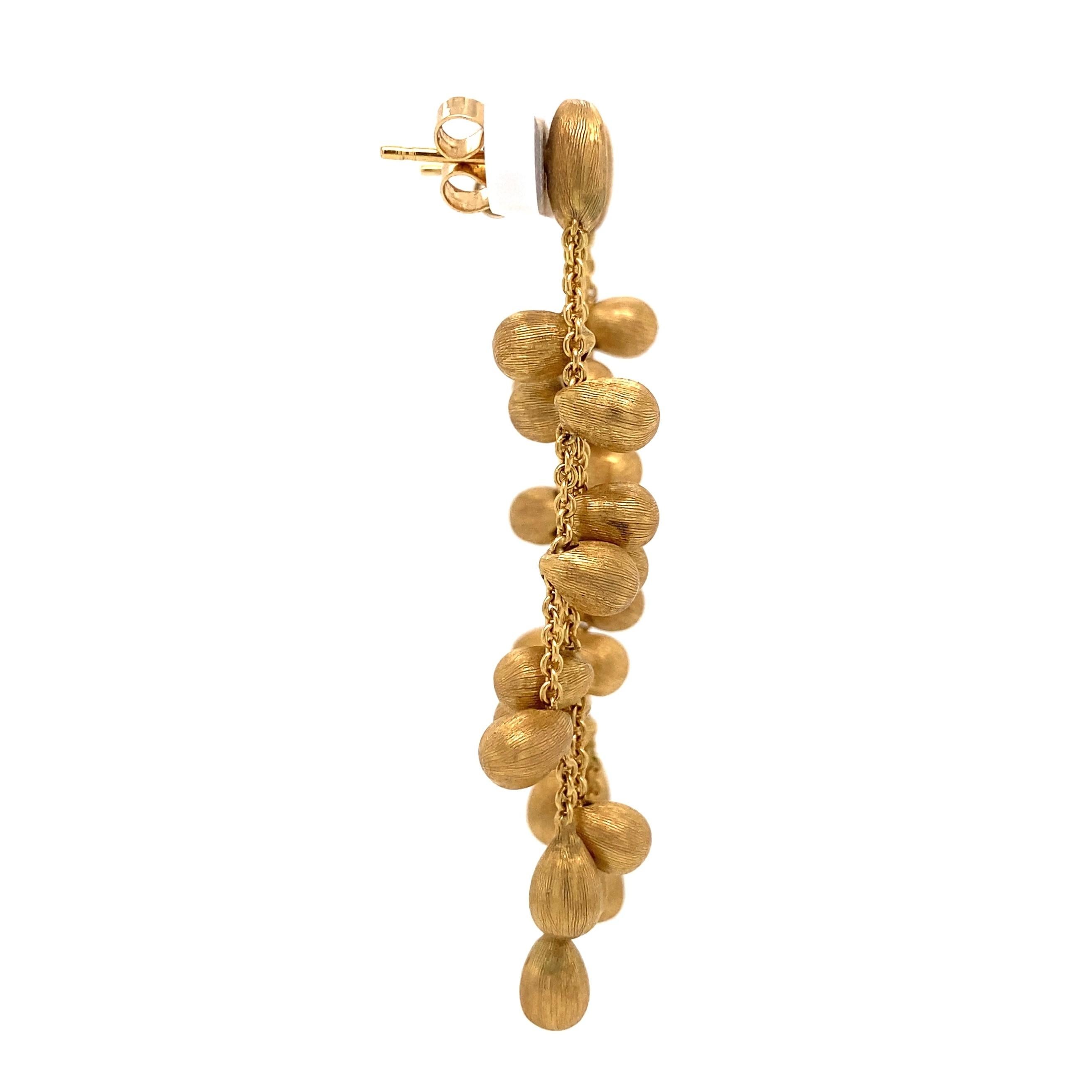Modern Designer Marco Bicego Siviglia 3-Strand Bean Gold Earrings Estate Fine Jewelry