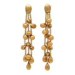Designer Marco Bicego Siviglia 3-Strand Bean Gold Earrings Estate Fine Jewelry