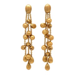 Designer Marco Bicego Siviglia 3-Strand Bean Gold Earrings Estate Fine Jewelry