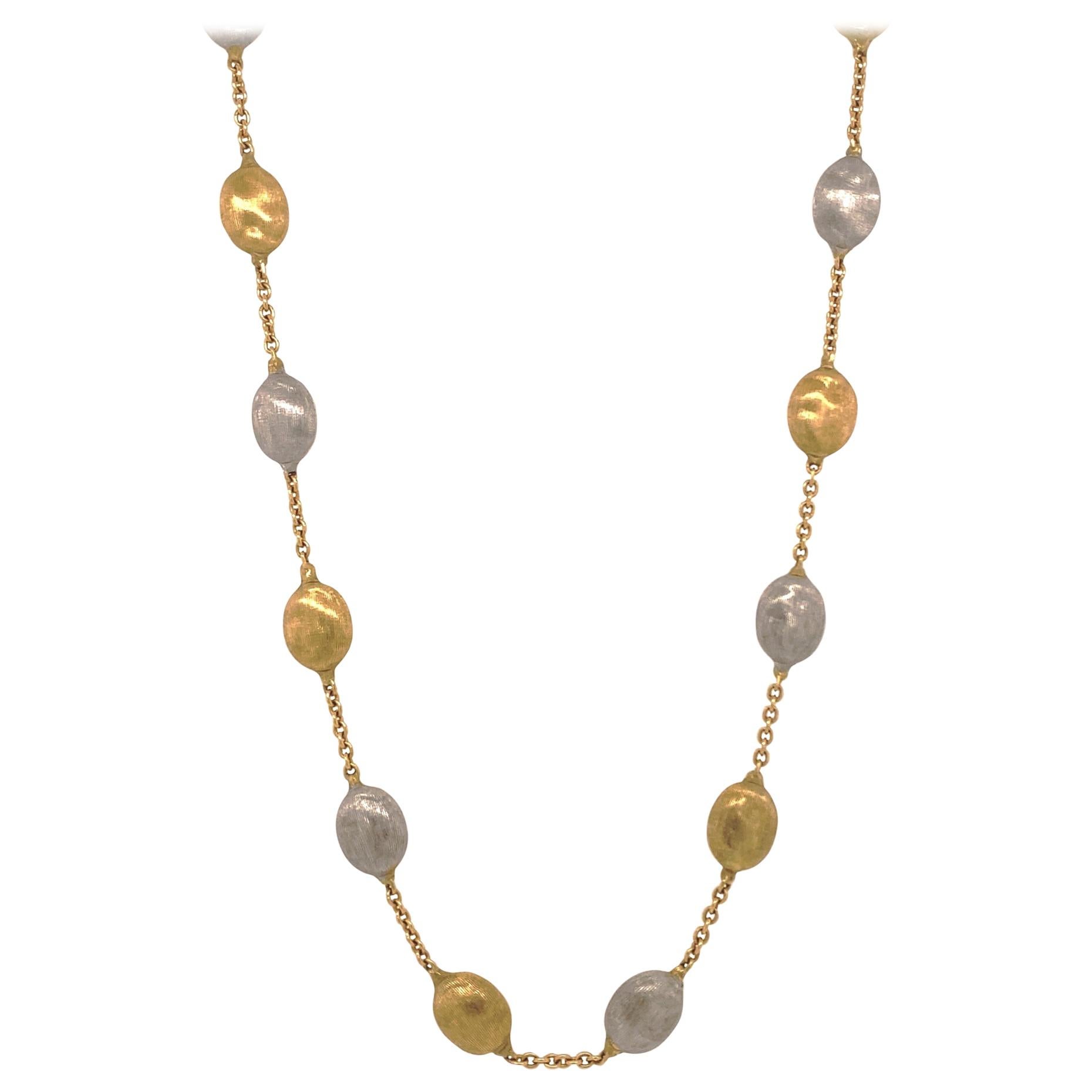 Designer Marco Bicego Siviglia Multi-Color 18 Karat Gold Necklace For Sale