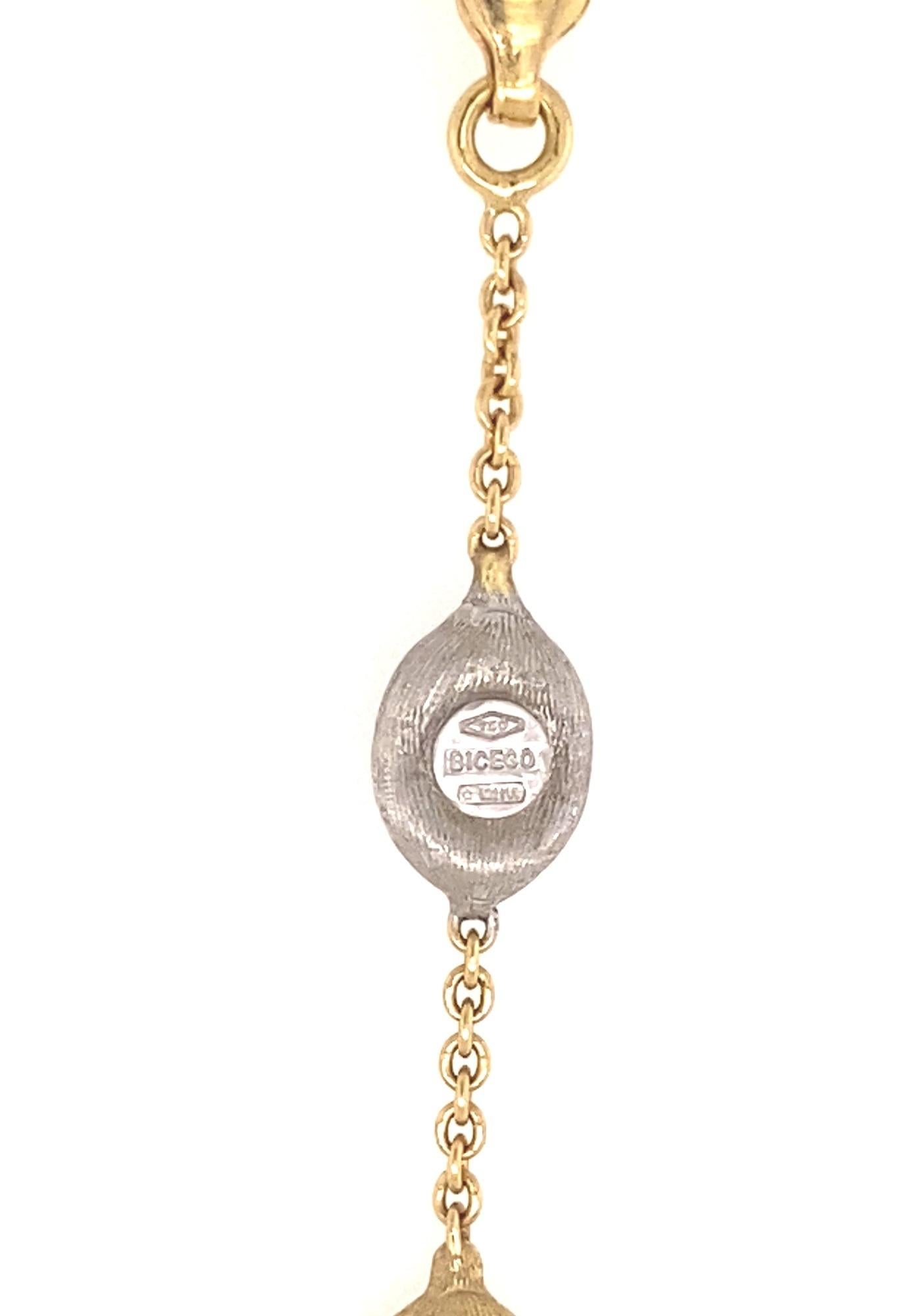 Designer Marco Bicego Siviglia Multi-Color 18 Karat Gold Necklace In Good Condition For Sale In Woodland Hills, CA