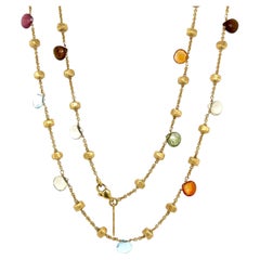 Designer MARCO BICEGO Vintage Paradise Multi Gemstone and Gold Bead Necklace