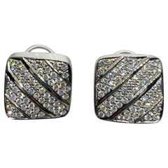 Designerin Marlene Stowe Ohrringe aus 18 Karat Weißgold und Diamanten 19,1 Gramm