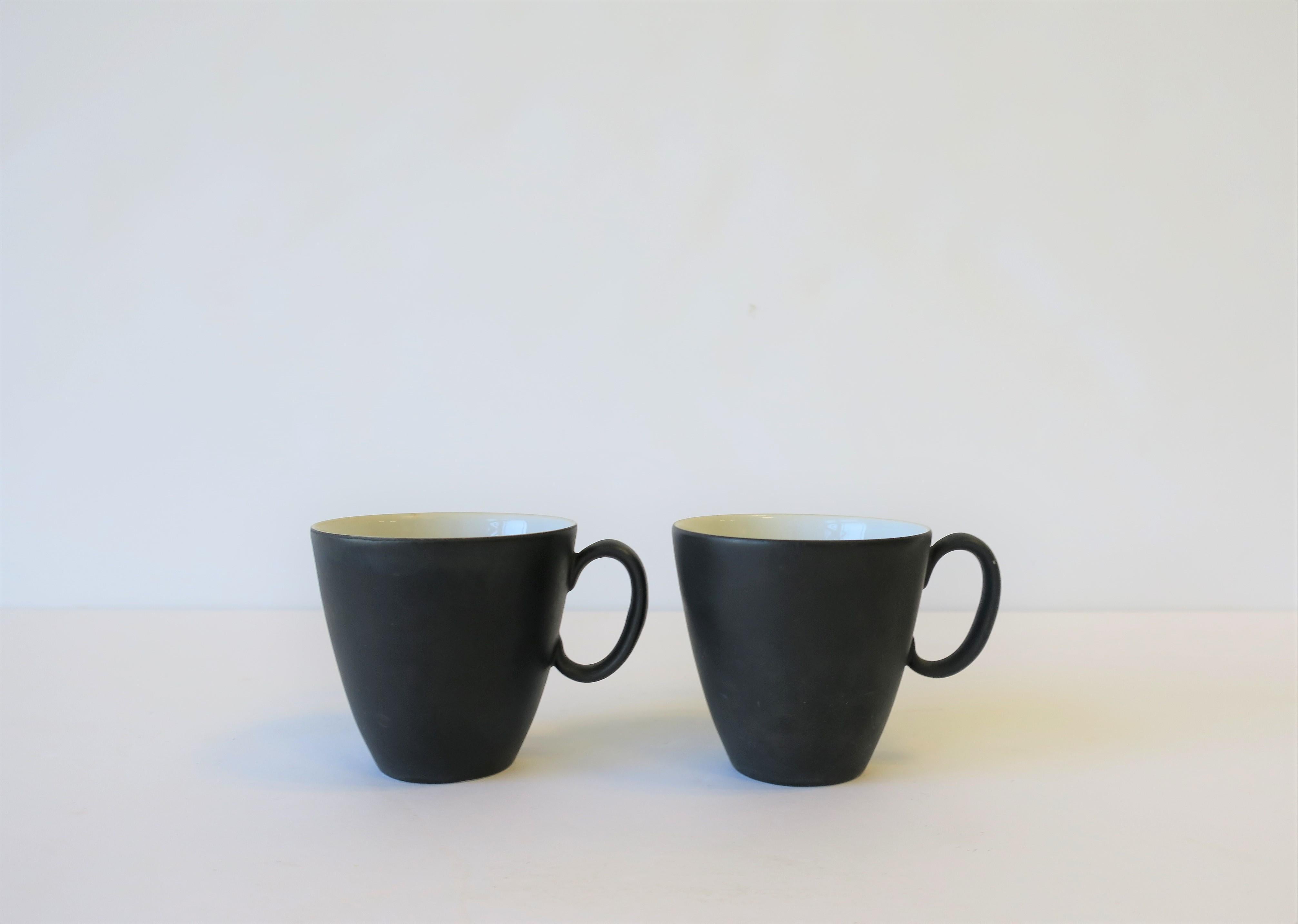 Designer Ray Loewy Matte Black & White Espresso Coffee or Tea Demitasse Cup 1