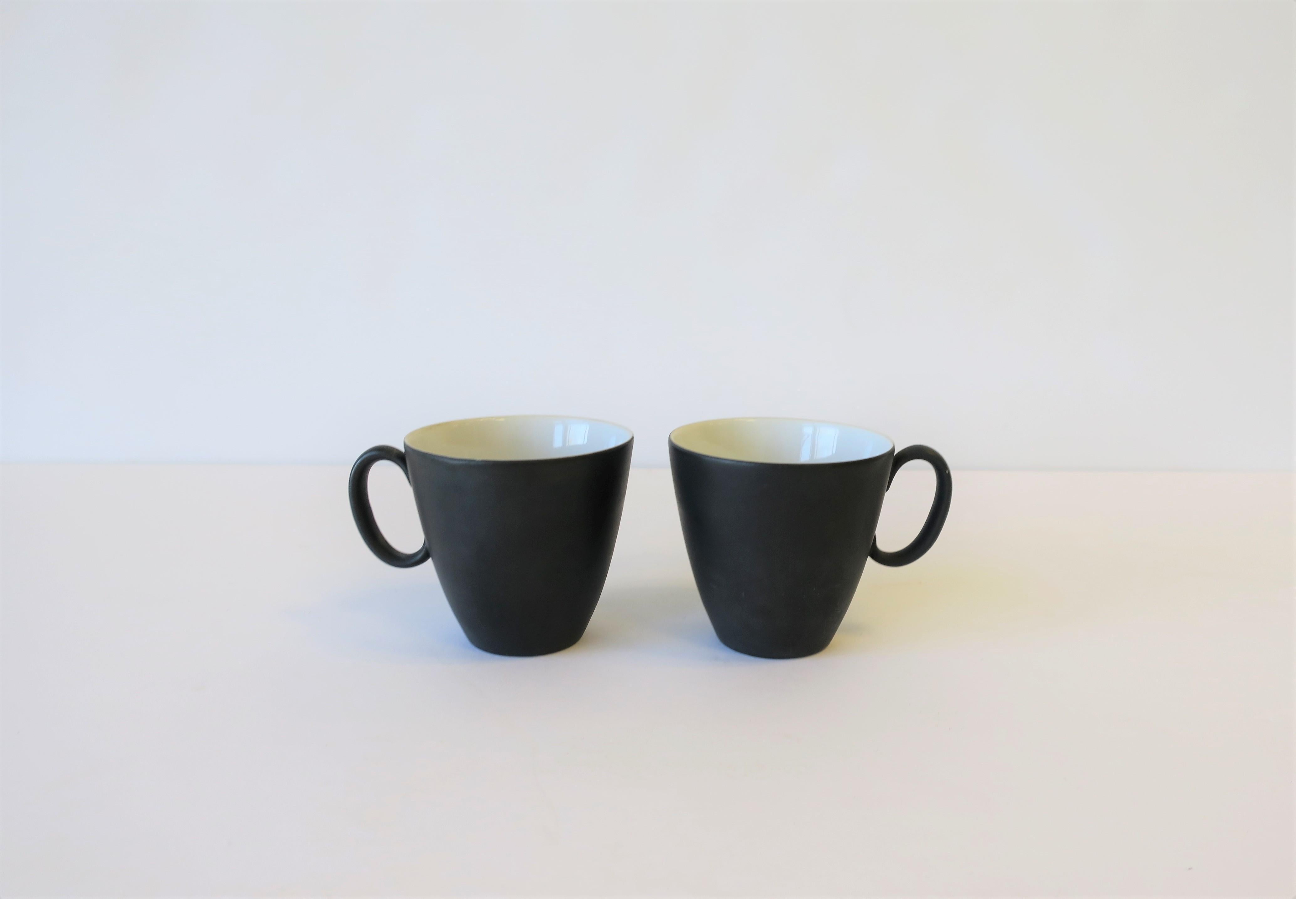 Porcelain Designer Ray Loewy Matte Black & White Espresso Coffee or Tea Demitasse Cup