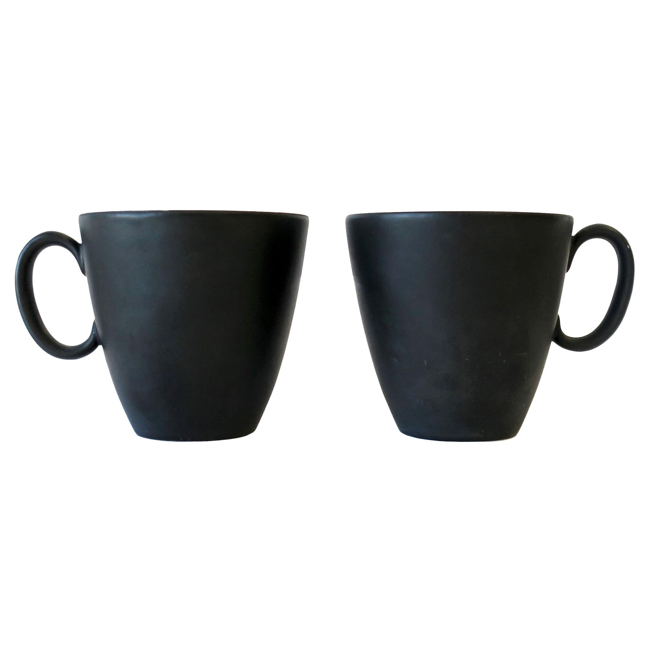 Designer Matte Black and White Espresso Coffee or Tea Demitasse Cup by Ray Loewy