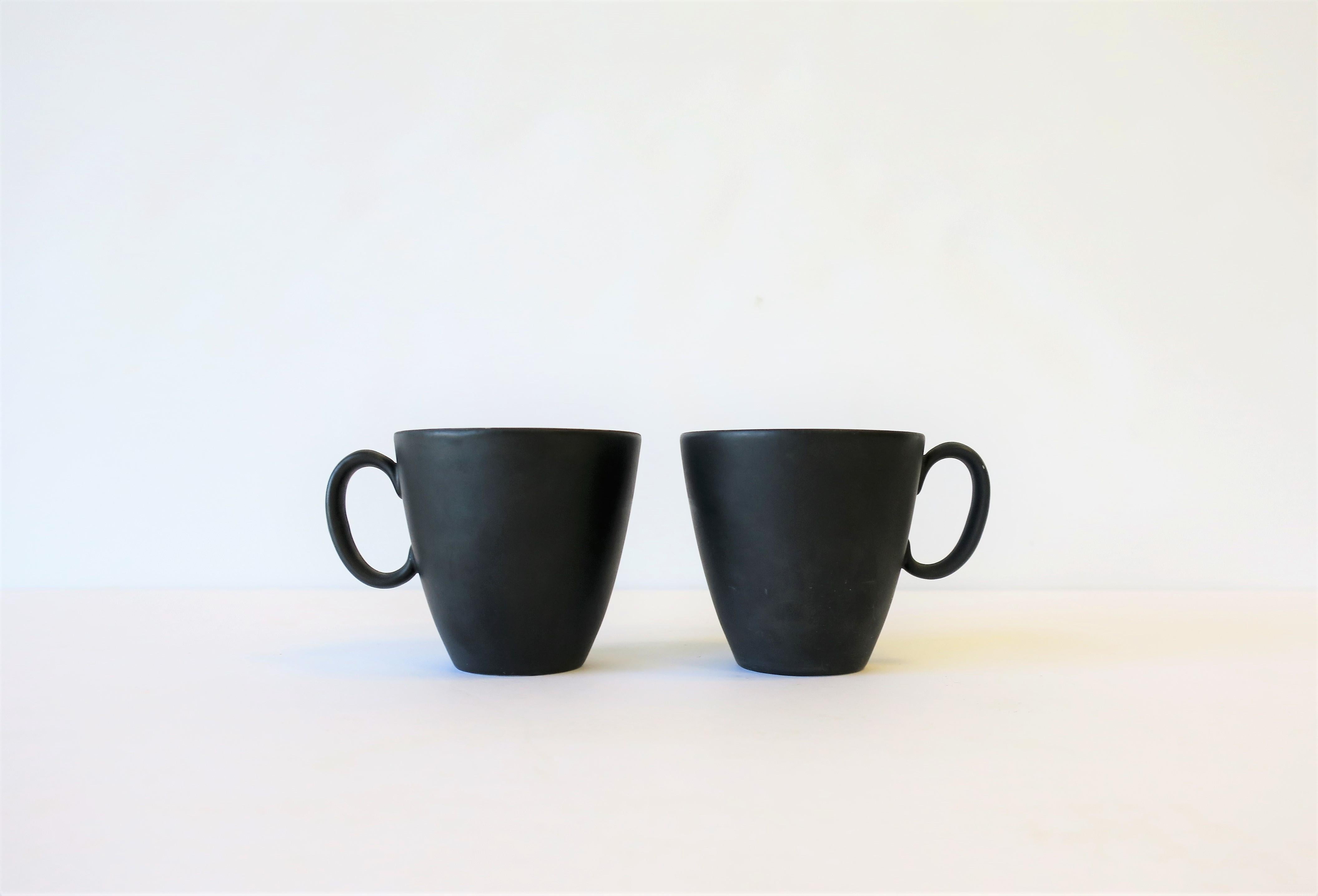 Designer Ray Loewy Matte Black & White Espresso Coffee or Tea Demitasse Cup In Good Condition In New York, NY