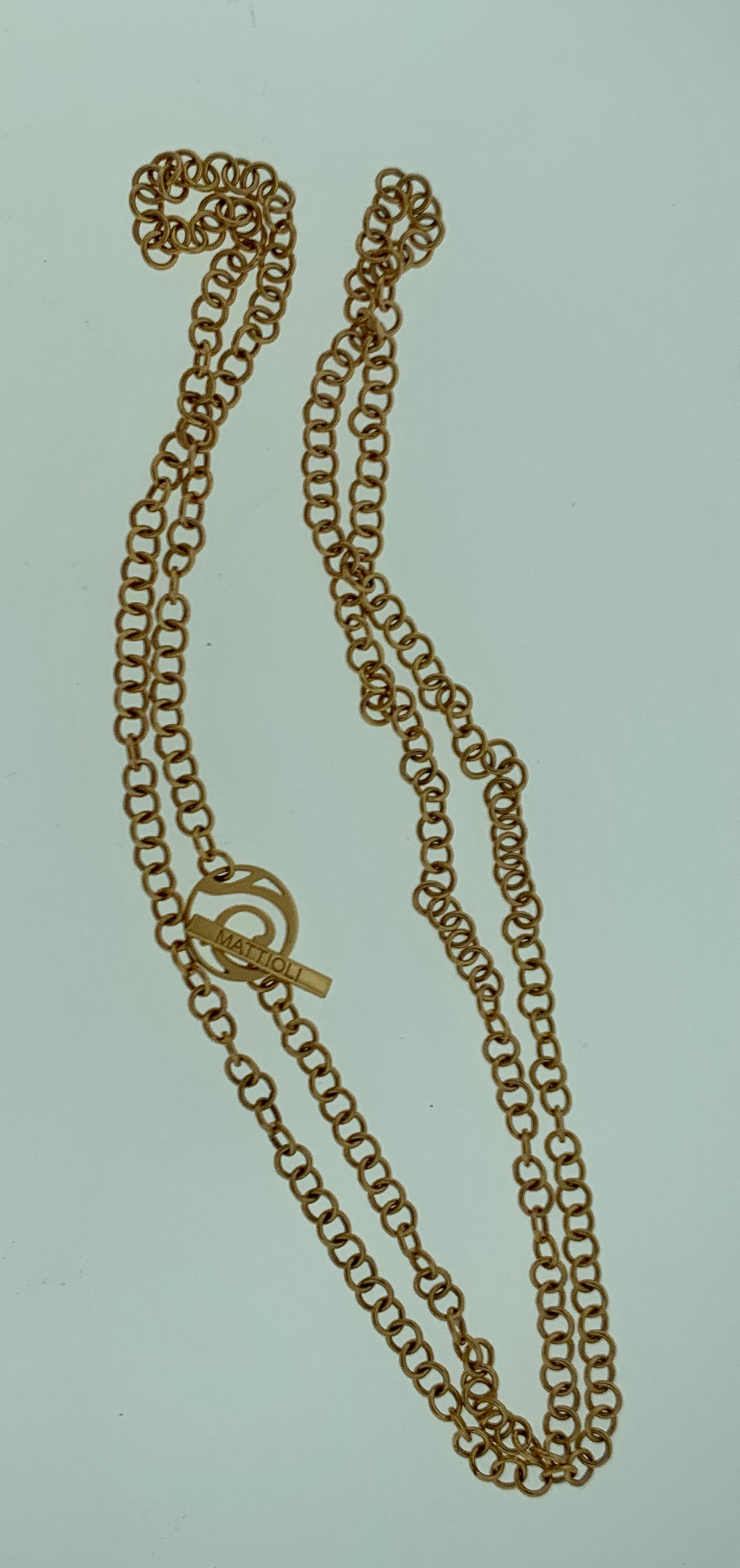 Designer Mattioli 18 Karat Rose Gold Long Strand Necklace,  Opera 30