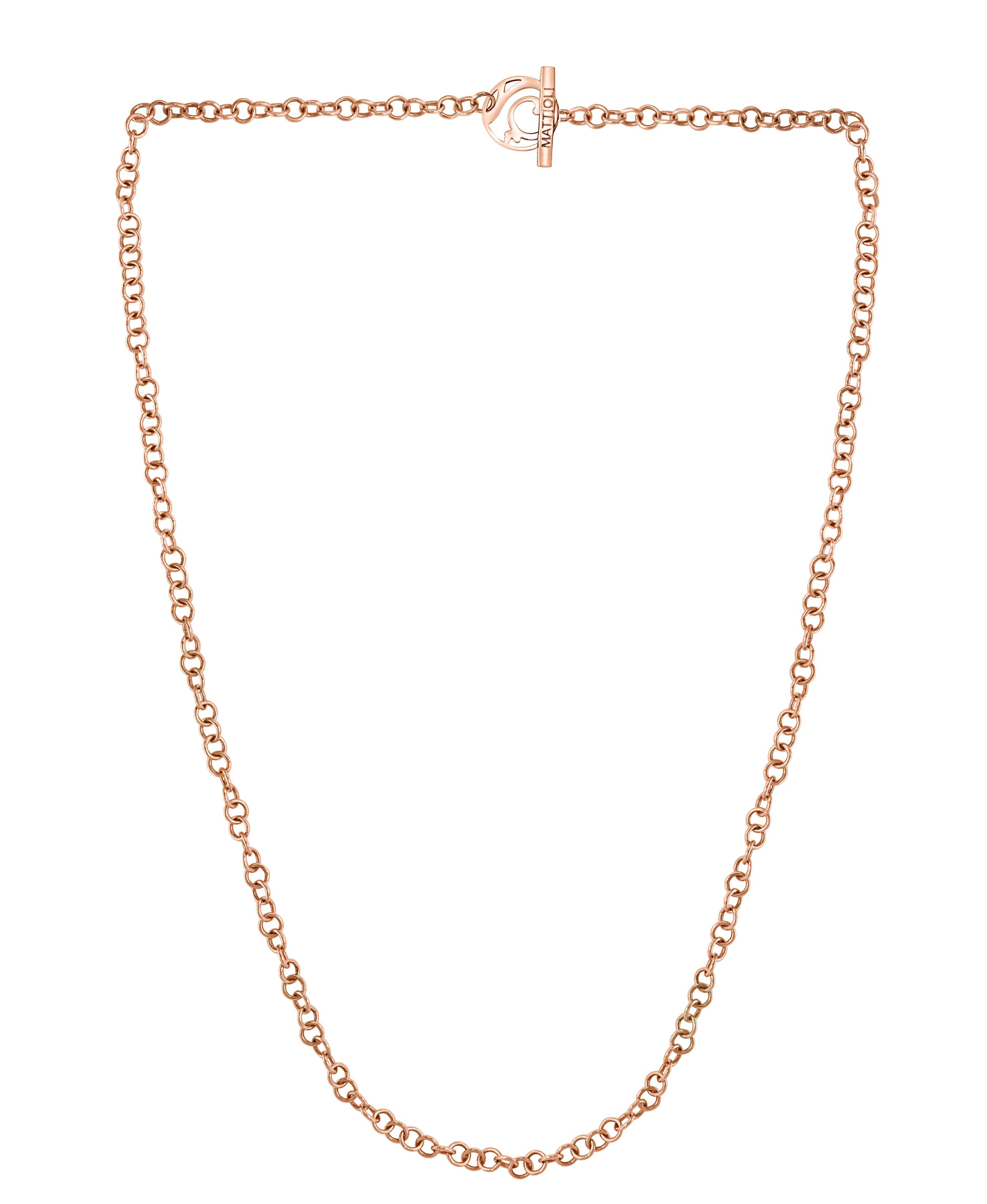 Round Cut Designer Mattioli 18 Karat Rose Gold Long Strand Necklace,  Opera 30