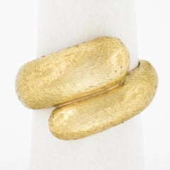 Maz Bague de dérivation serpent large en or jaune massif 14 carats texturé unique de la créatrice
