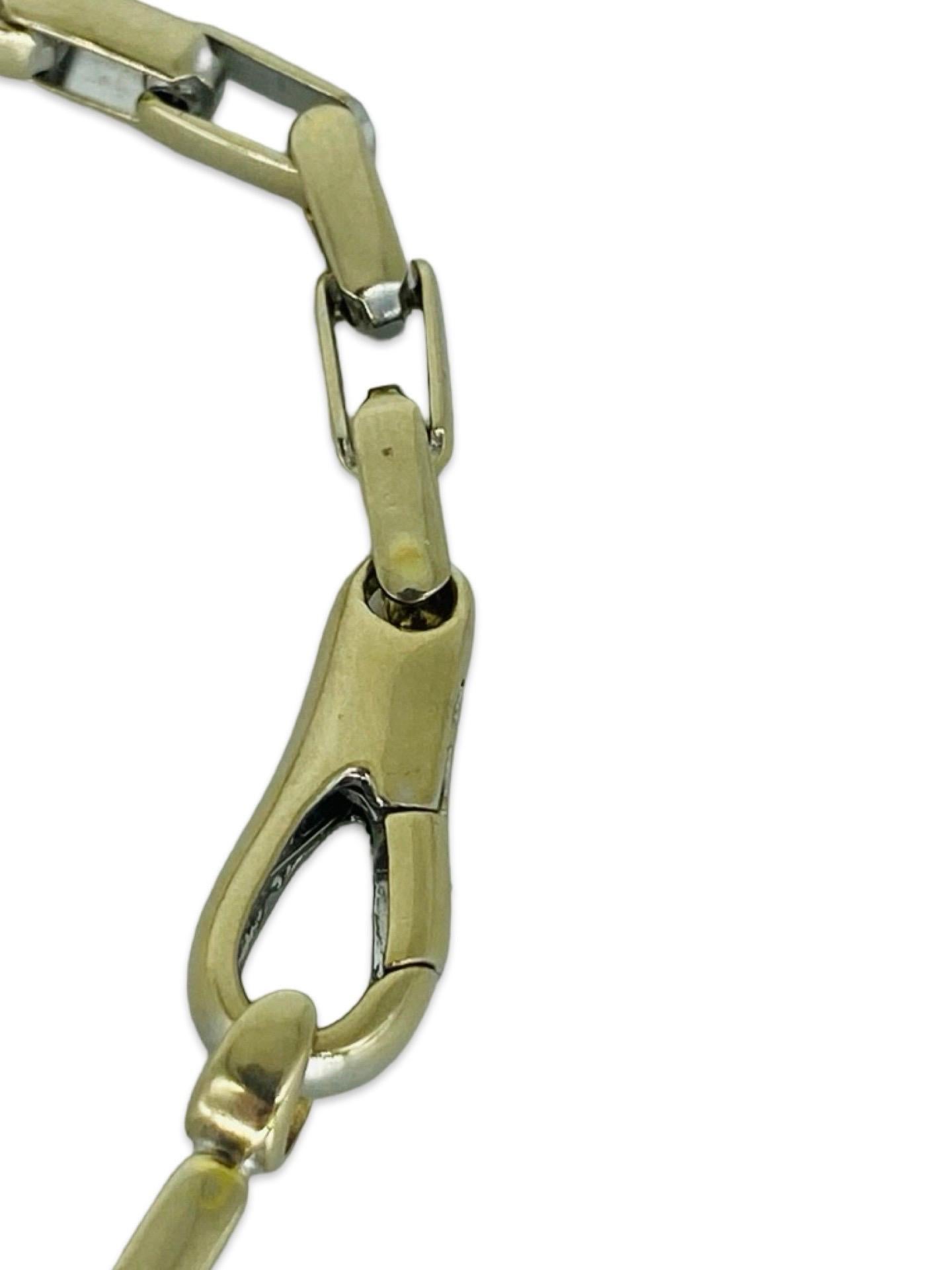 Designer Men's Fulkro 4mm Fancy Link Chain 18k White Gold  For Sale 2