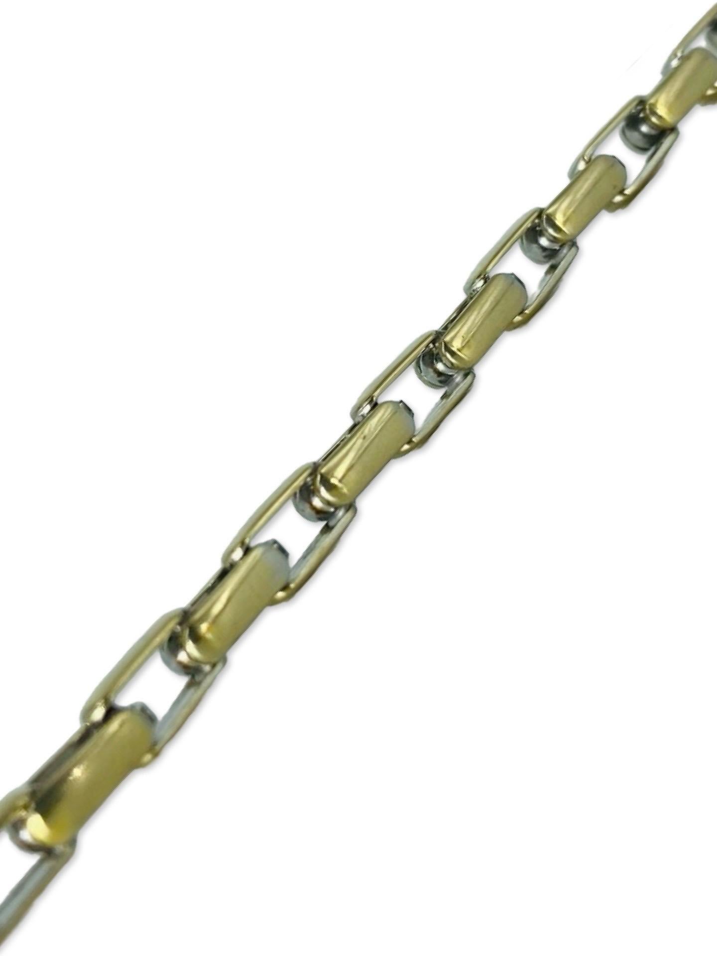 Designer Men's Fulkro 4mm Fancy Link Chain 18k White Gold  For Sale 3