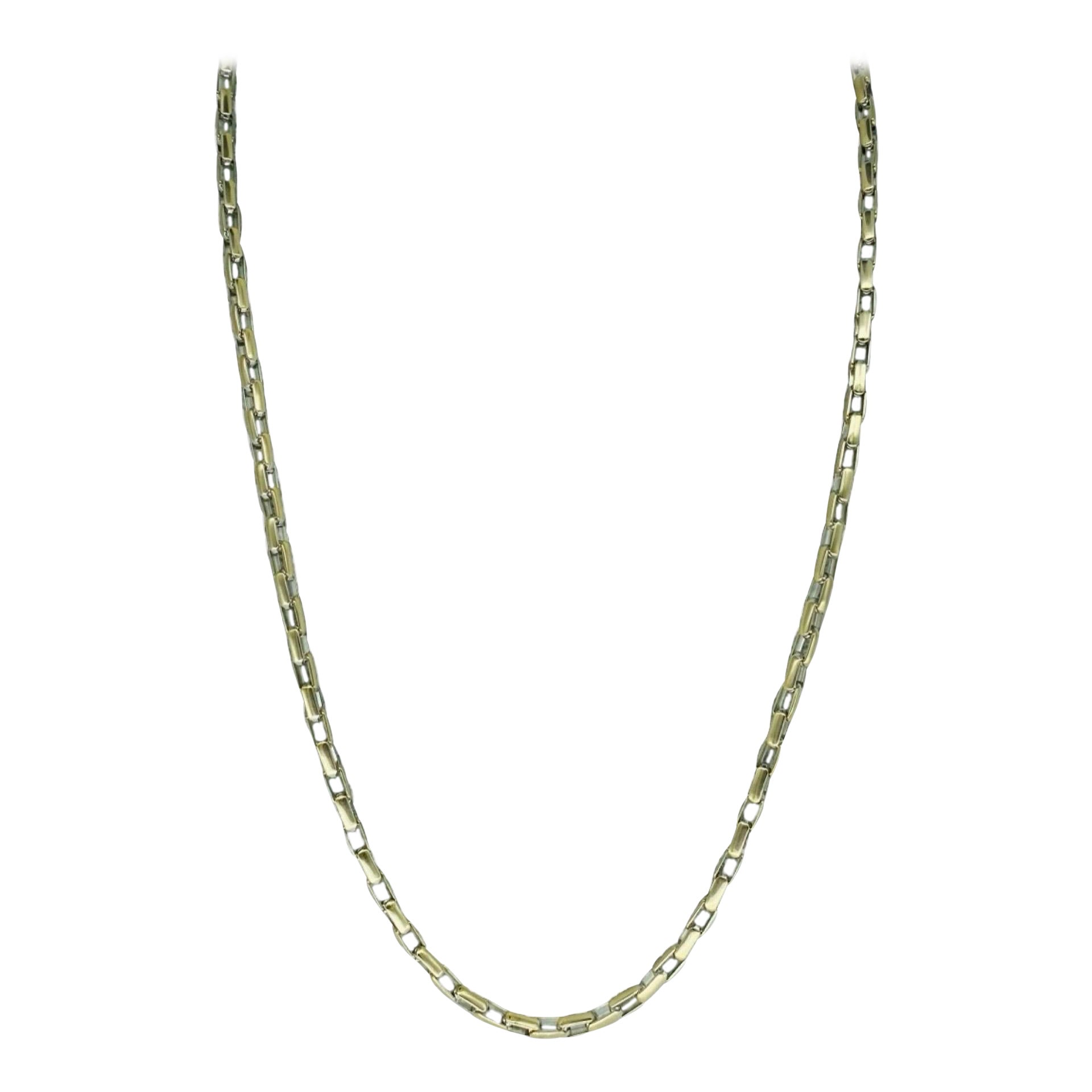 Cadena de eslabones de fantasía Fulkro de 4 mm para hombre, oro blanco de 18 quilates