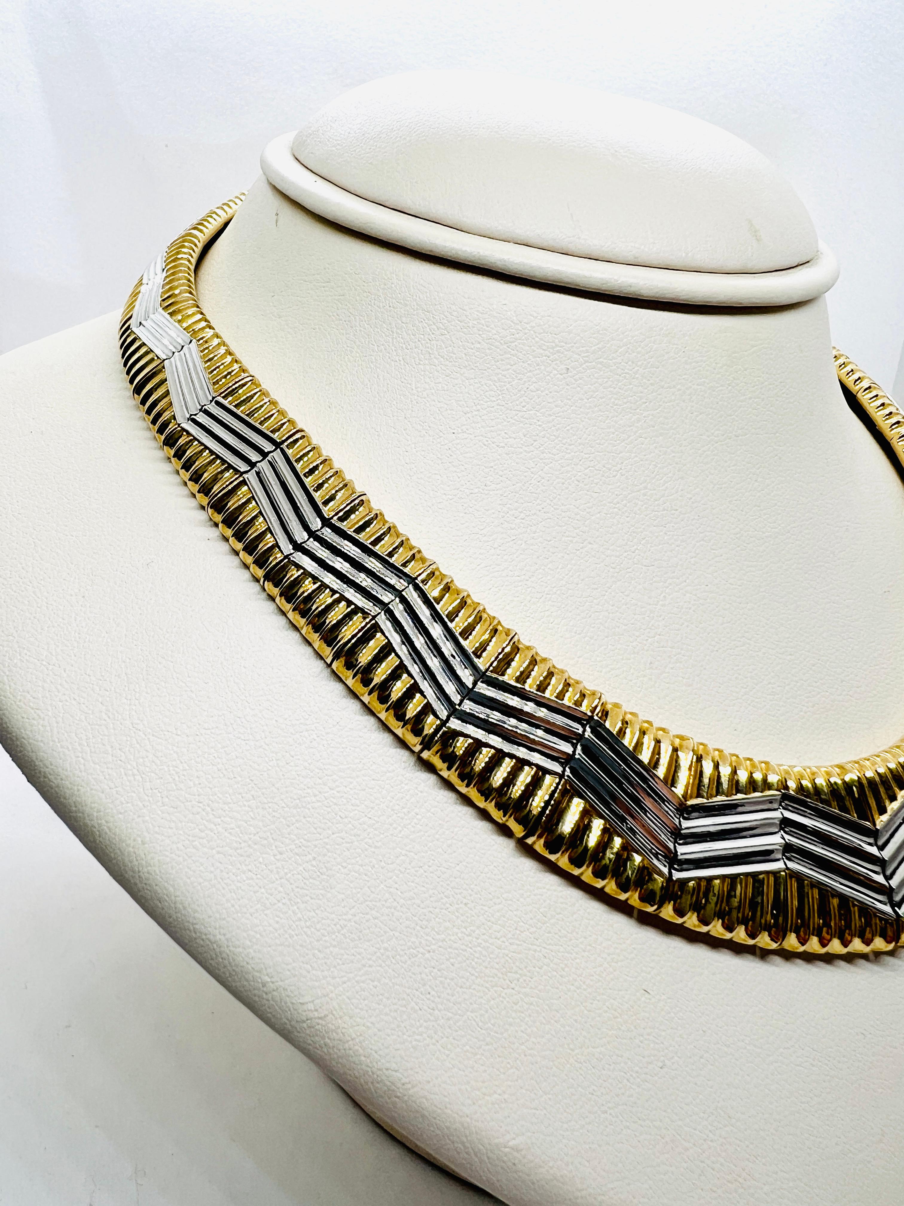 Designer Michael Bondanza 18k Yellow Gold & Platinum Necklace & Earrings Suite 8