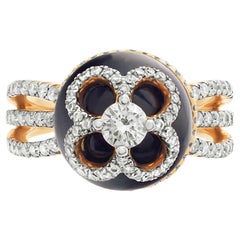 Vintage Designer Michael Christoff Diamonds Ring Set in 18k Rose Gold