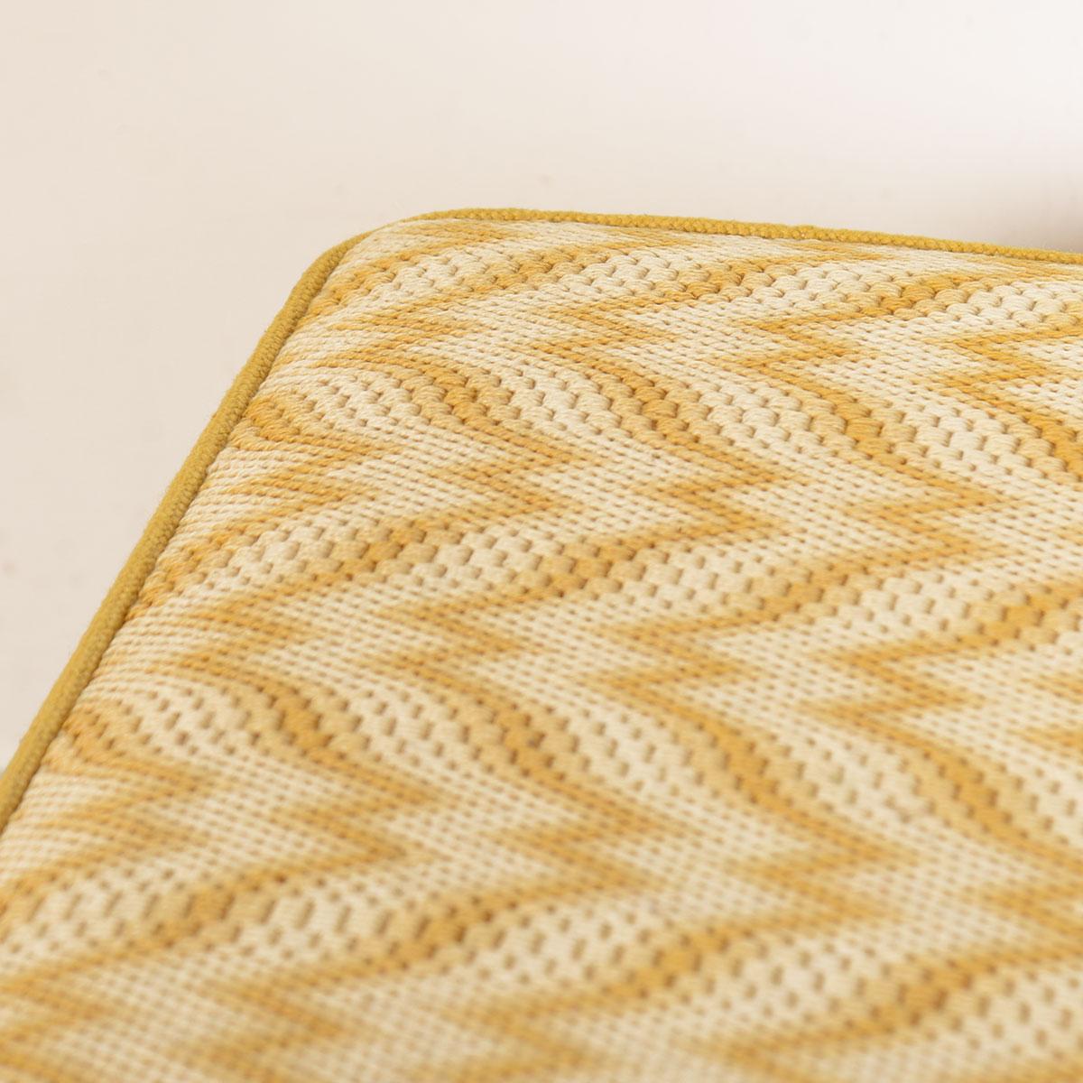 Designer Midcentury Brass Bench Upholstered in a Bargello Handmade Cushion In Good Condition For Sale In Kensington, MD