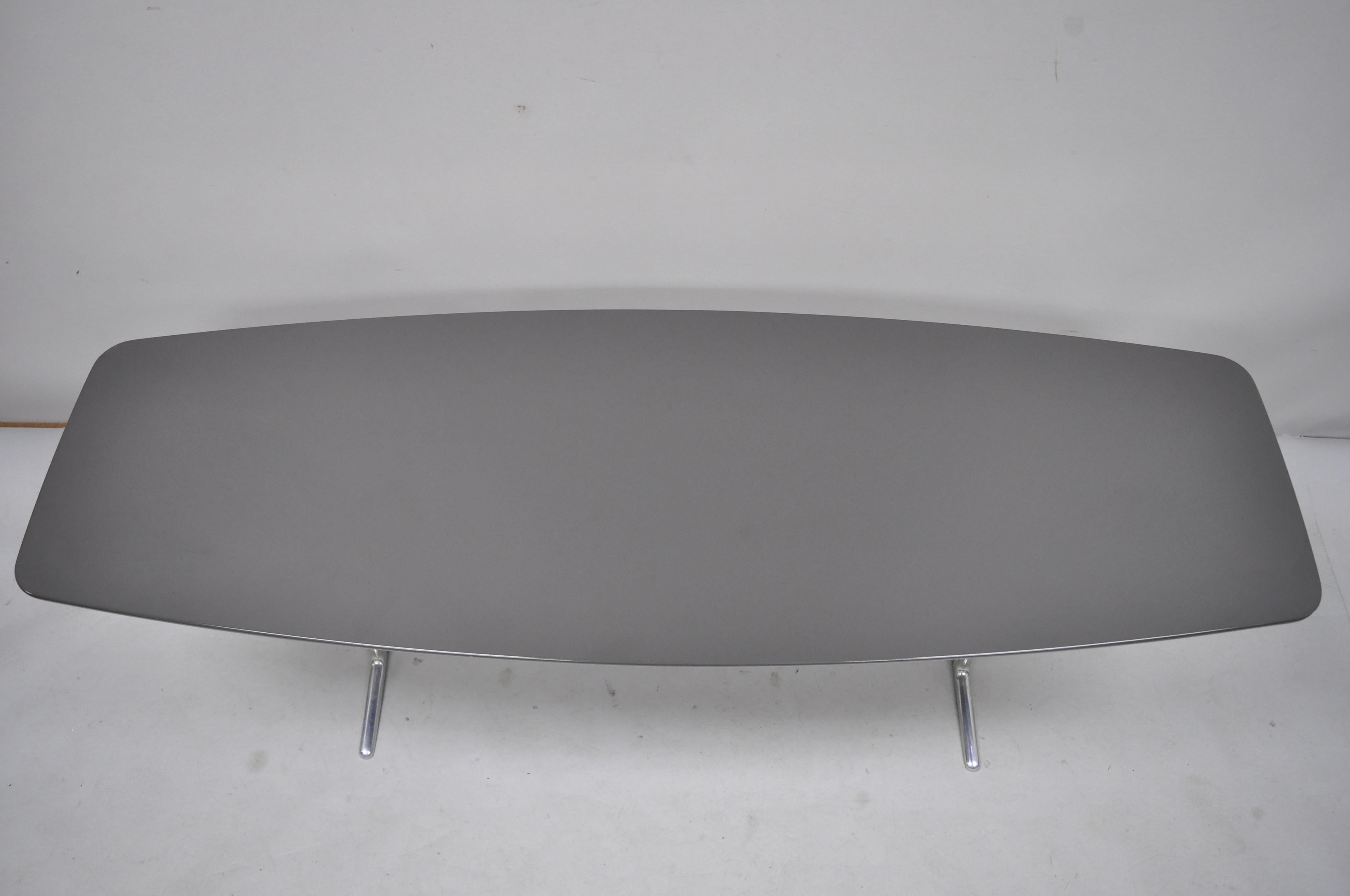 Designer Minotti Italian Modern Surfboard Coffee Table with Steel Legs For Sale 8
