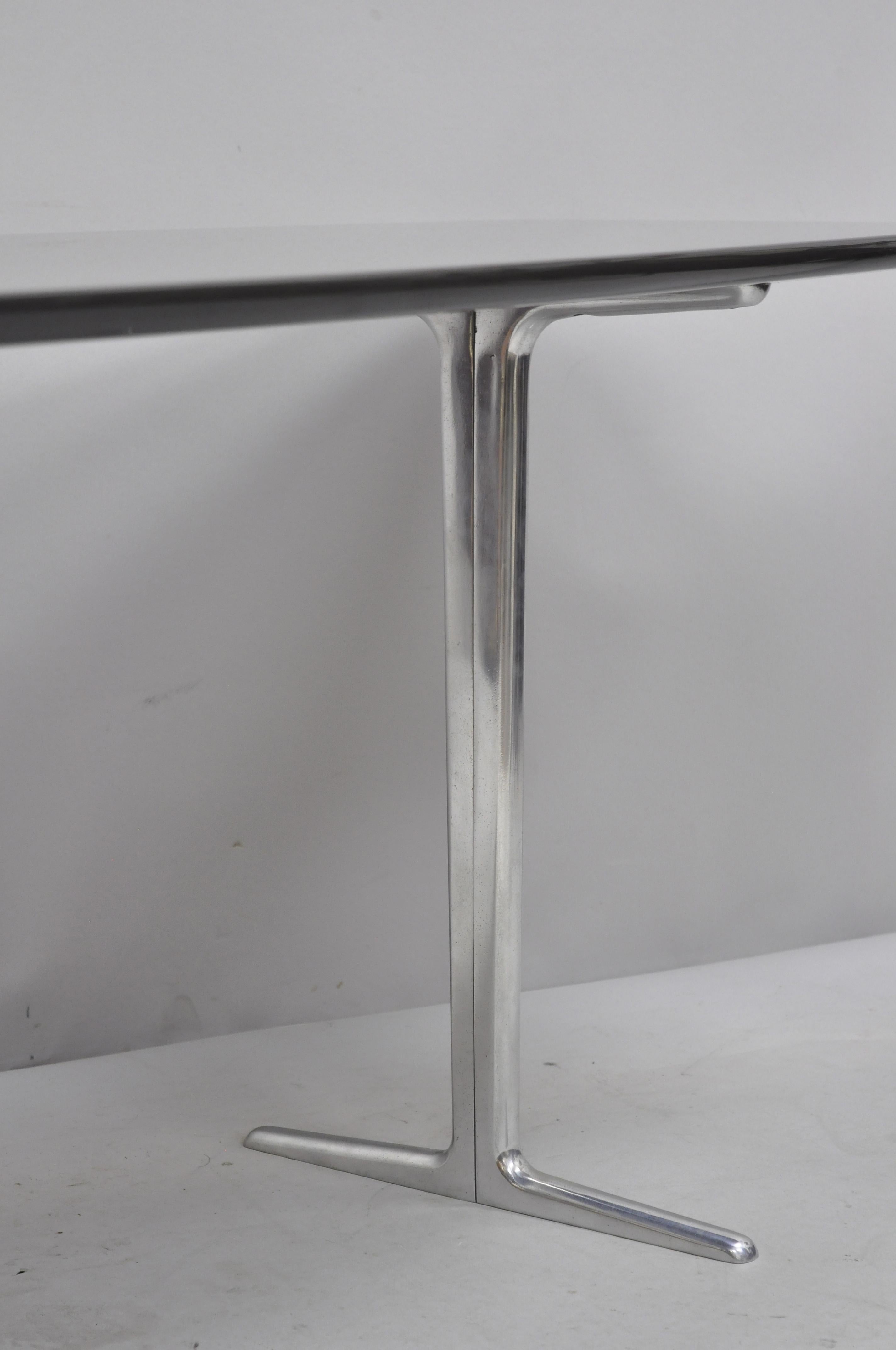 Designer Minotti Italian Modern Surfboard Coffee Table with Steel Legs For Sale 1