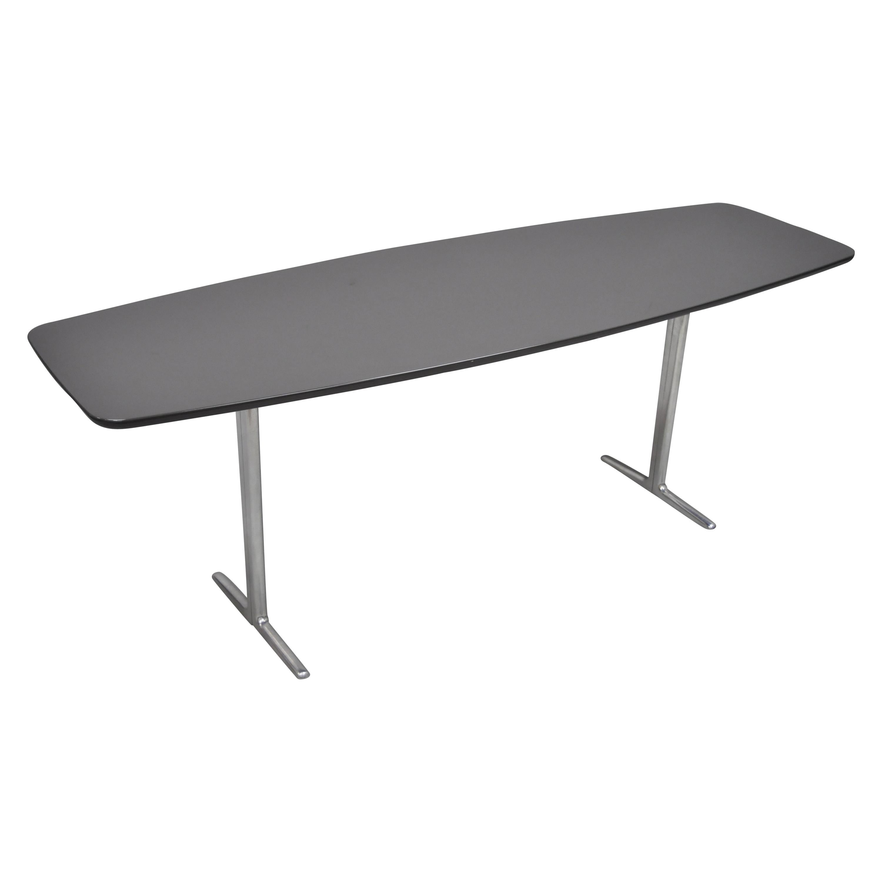 Designer Minotti Italian Modern Surfboard Coffee Table with Steel Legs
