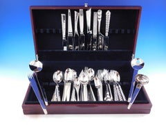Designer Mixed Stainless Steel Flatware Set #5 Service 44 Pieces Modern Unused