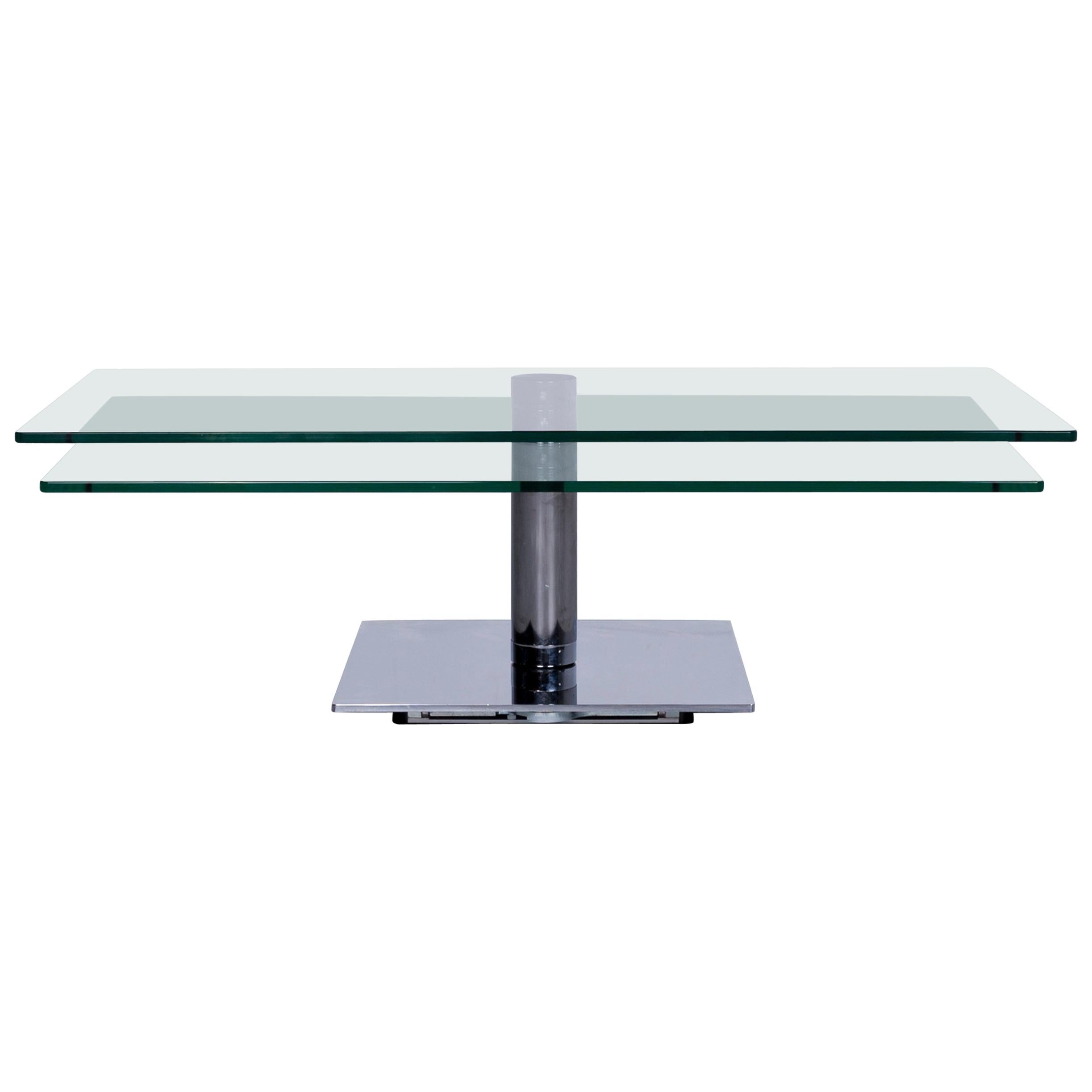 Designer Modern Glass Table Silver Chrome Coffee Table