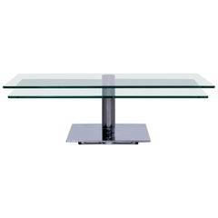 Designer Modern Glass Table Silver Chrome Coffee Table