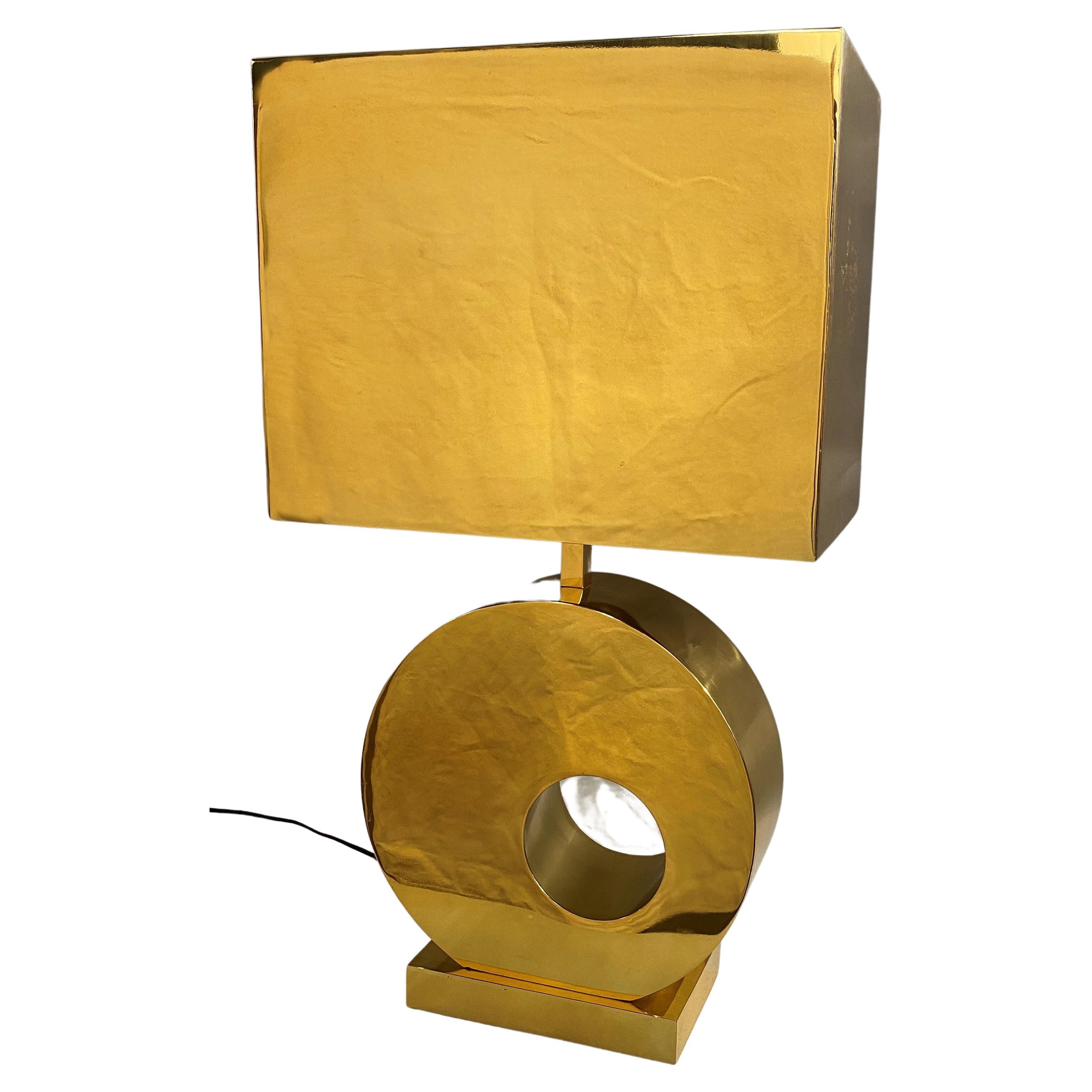 Designer Modernist Bronze or Brass Table Lamp For Sale