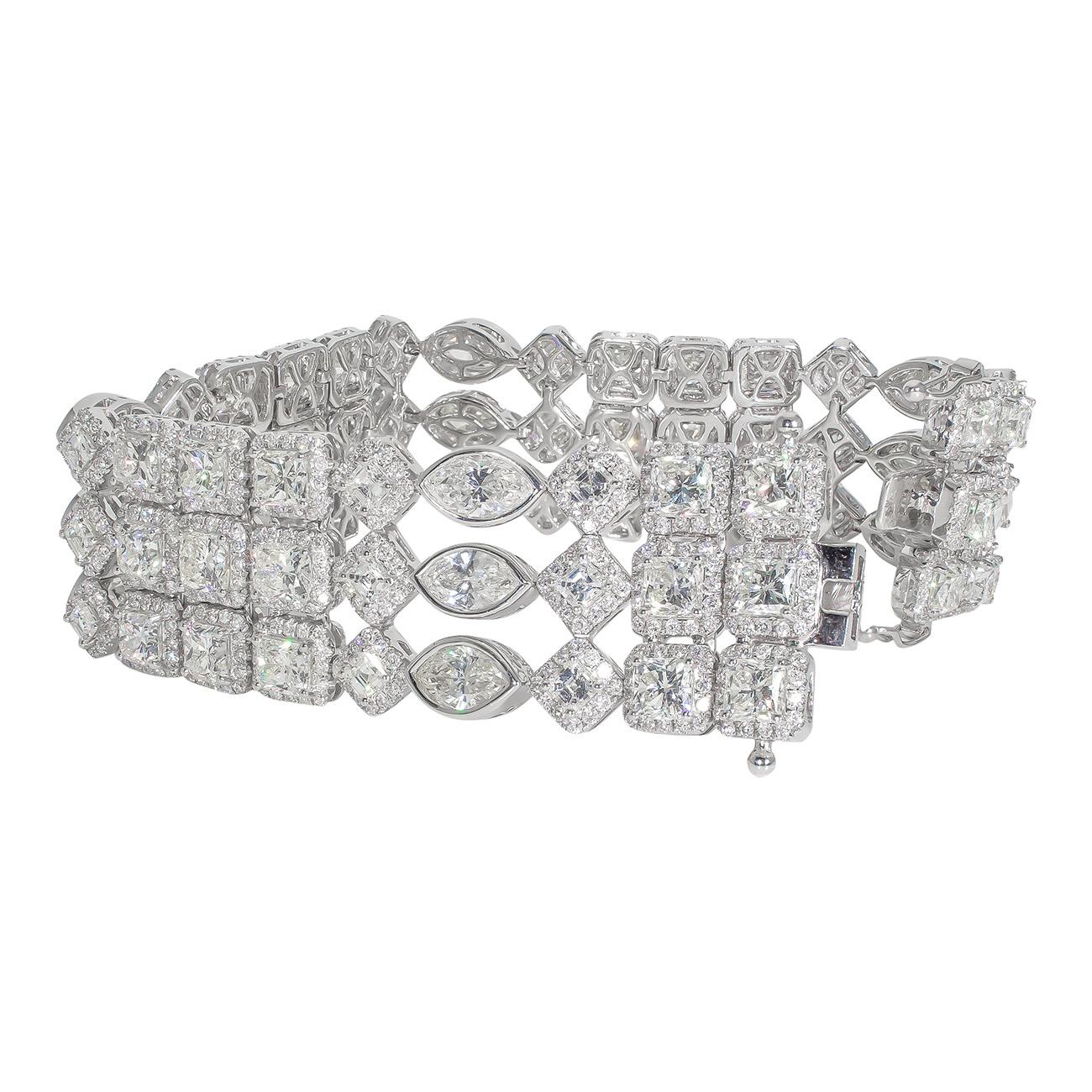 mixed shape diamond bracelet